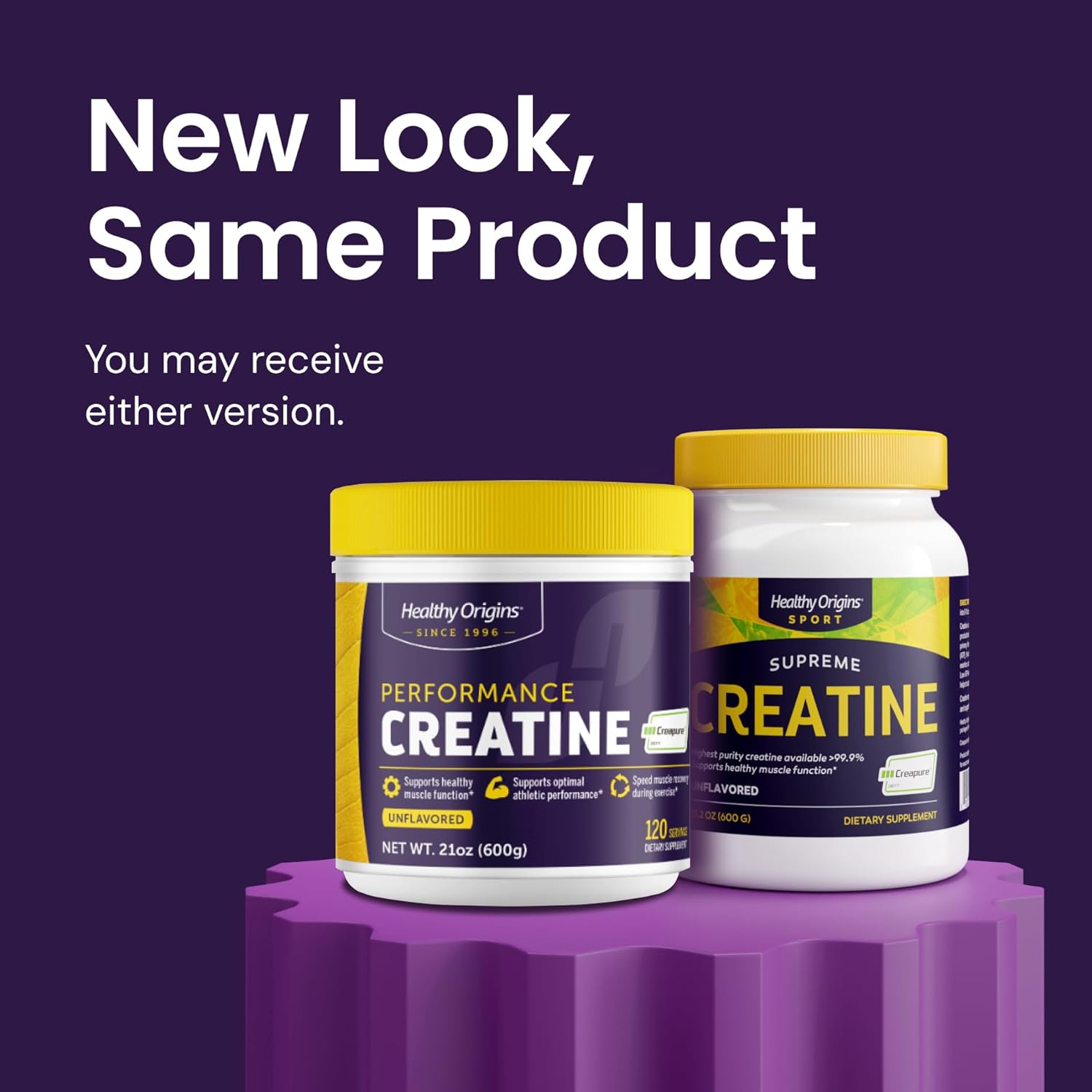 پودر کراتین Healthy Origins Creapure – 600 گرم، 120 وعده، بدون طعم