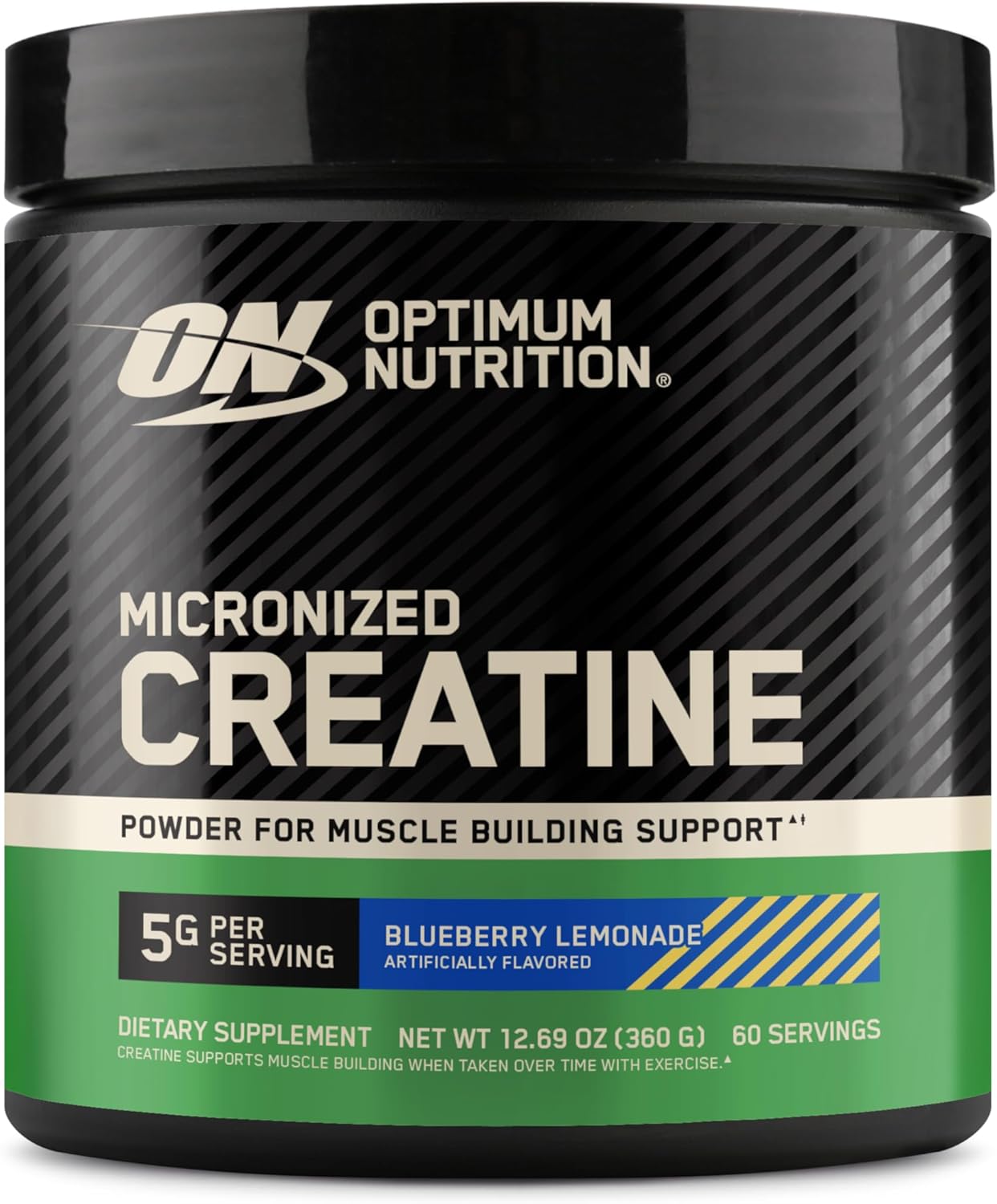 پودر کراتین مونوهیدرات Optimum Nutrition – 360 گرم، 60 وعده، طعم لیموناد بلوبری
