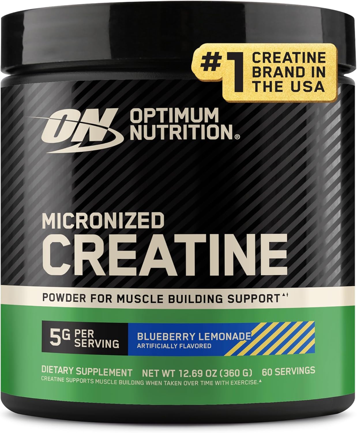 پودر کراتین مونوهیدرات Optimum Nutrition – 360 گرم، 60 وعده، طعم لیموناد بلوبری