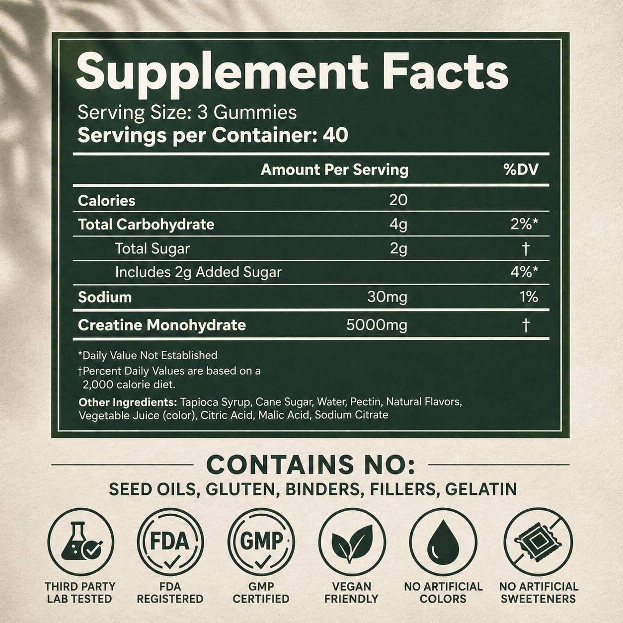پاستیل کراتین مونوهیدرات Cabana Nutrition – 5 گرم، 40 وعده، طعم هندوانه