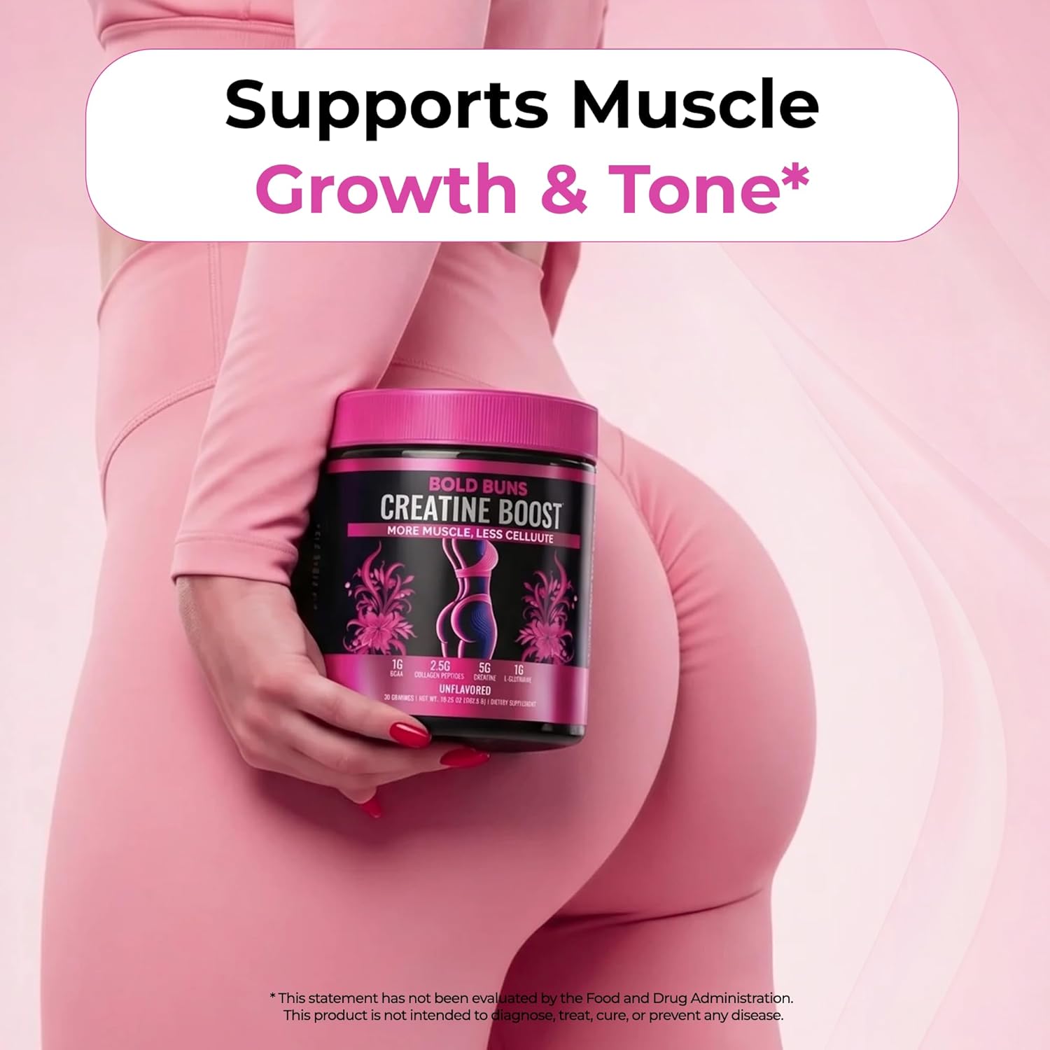 پودر کراتین Bold Buns BCAA – 30 وعده، بدون طعم، وگان