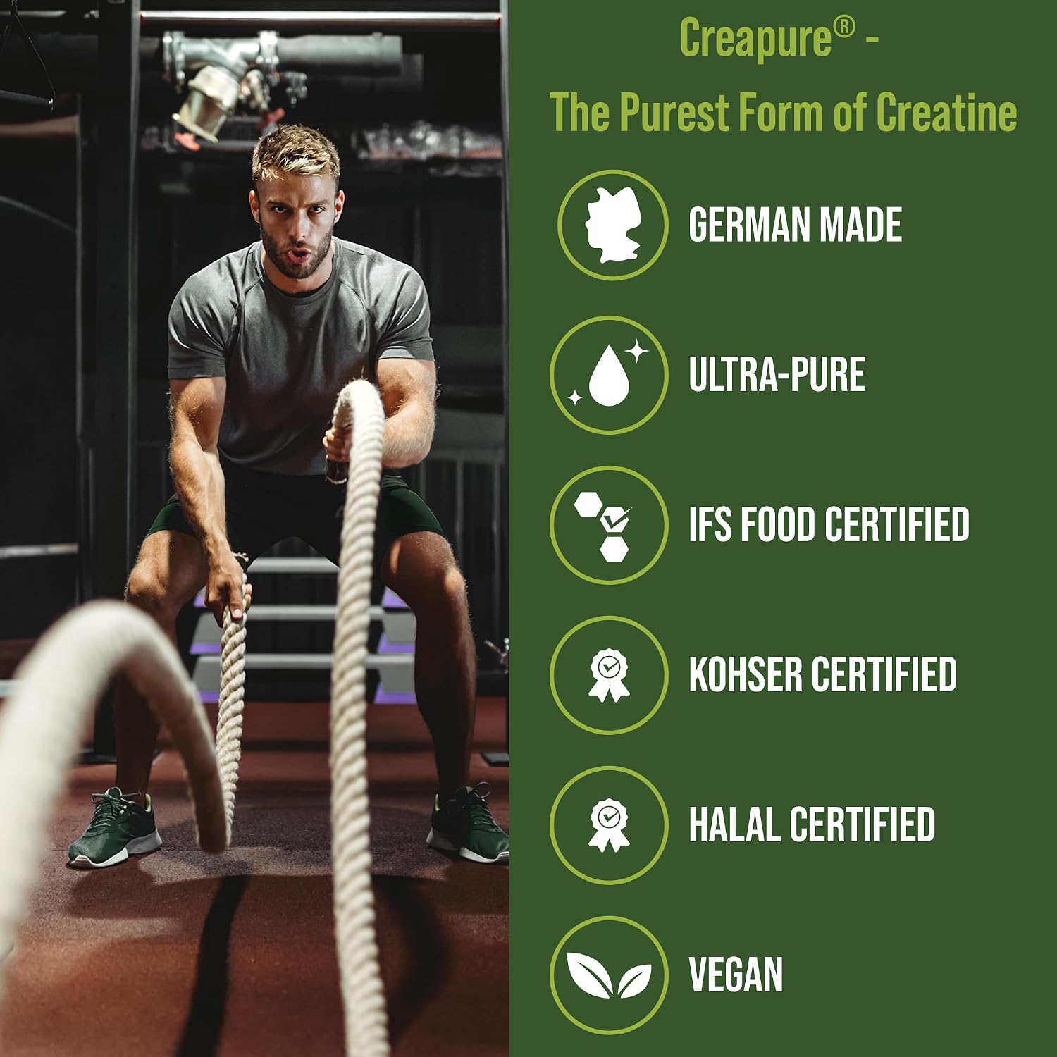 پودر کراتین مونوهیدرات Peak Performance Creapure – بدون طعم، وگان