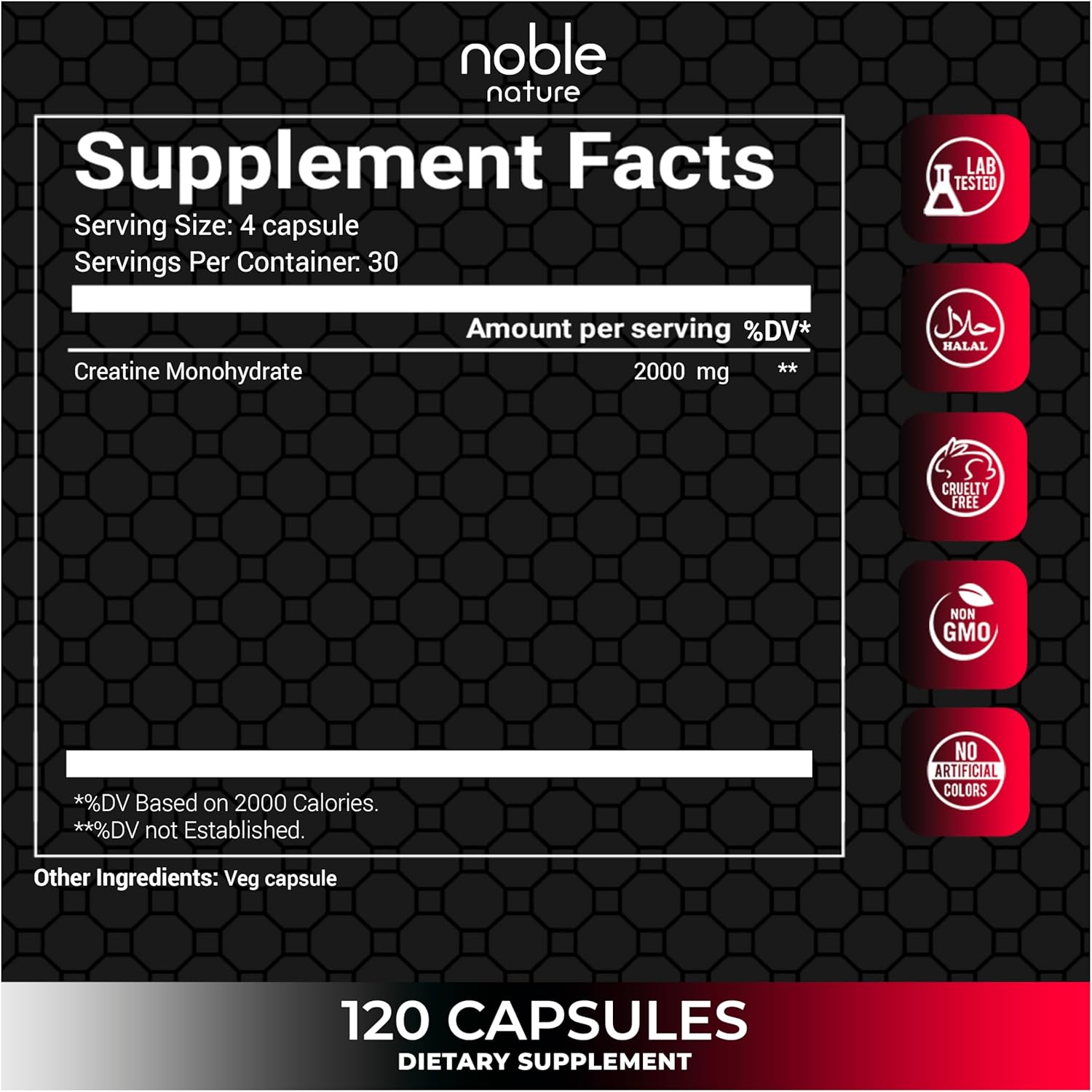 کپسول کراتین مونوهیدرات Noble Nature