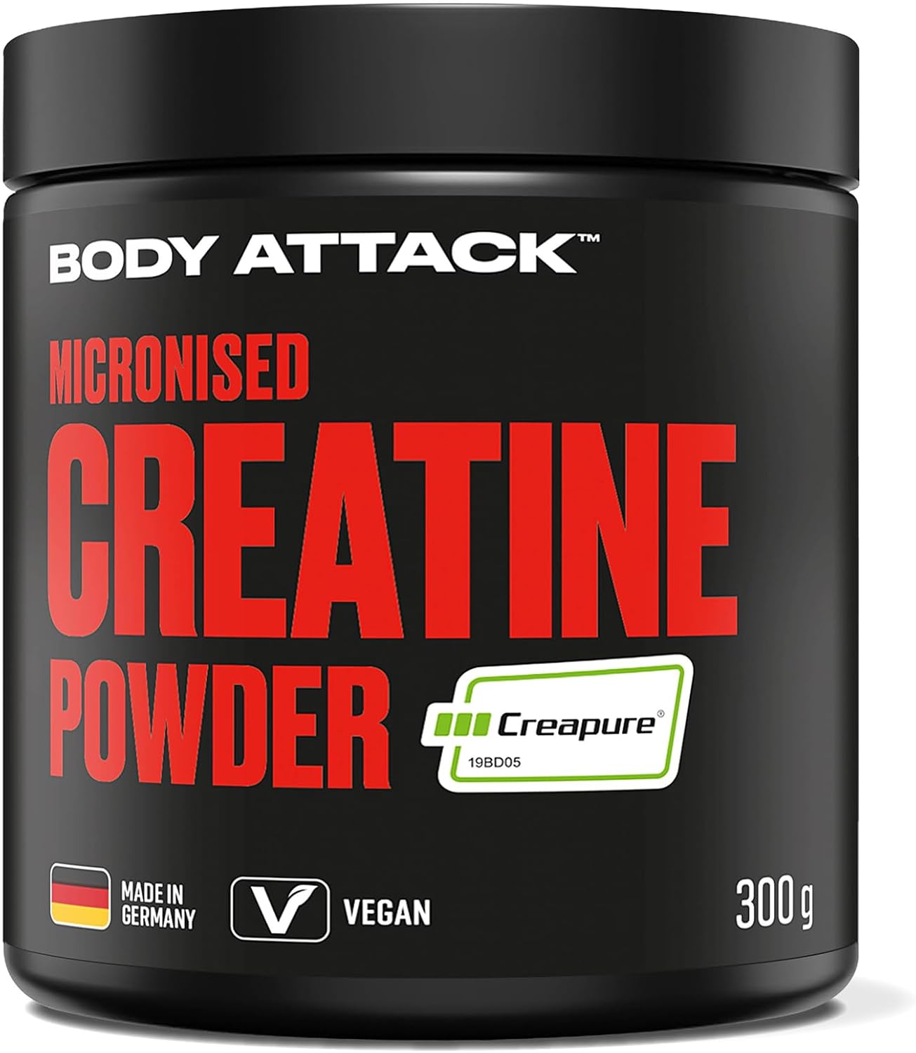 پودر کراتین Body Attack Creapure – 300 گرم، میکرونیزه