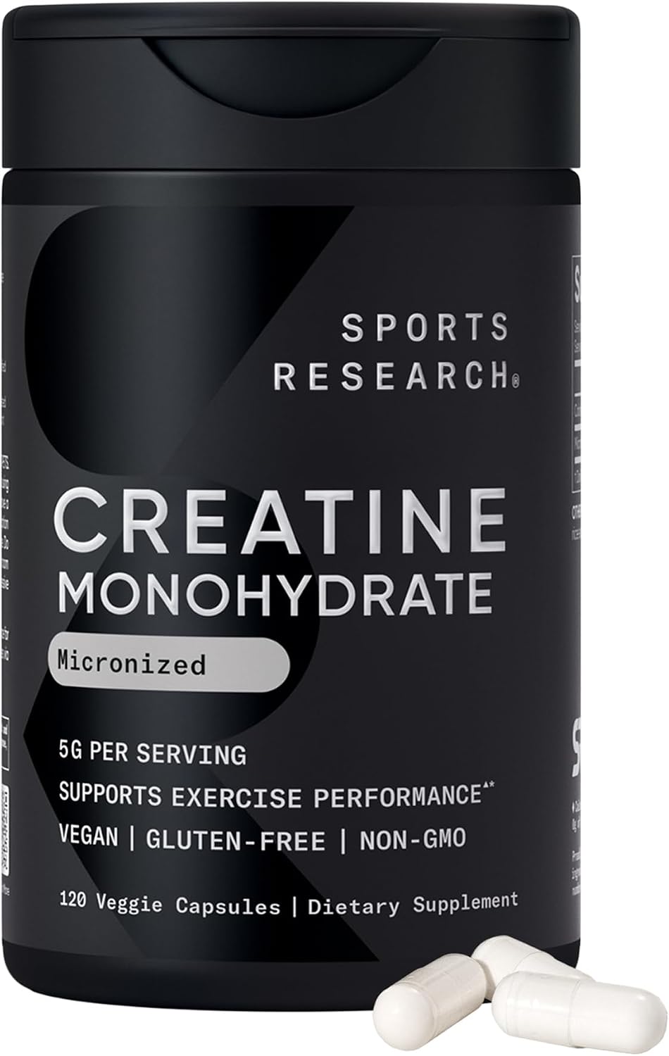 کپسول کراتین مونوهیدرات Sports Research – 30 وعده، میکرونیزه