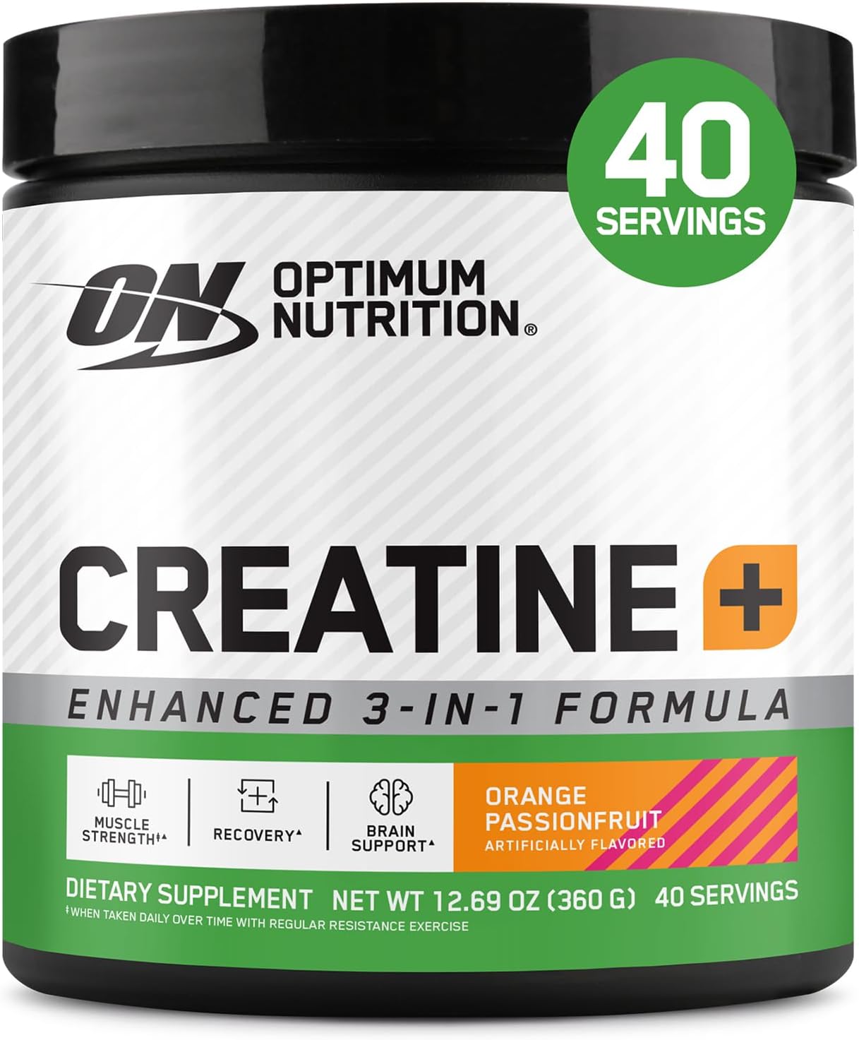 پودر کراتین مونوهیدرات Optimum Nutrition – 360 گرم، 40 وعده، طعم پرتقال