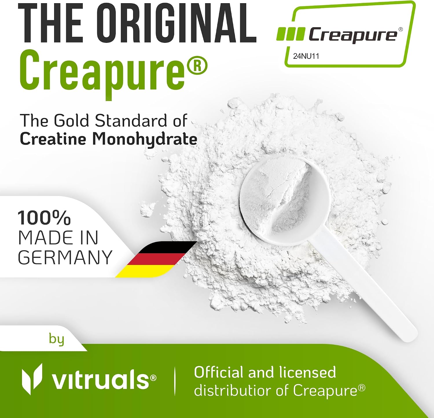 پودر کراتین مونوهیدرات VITRUALS Creapure – 300 گرم، وگان