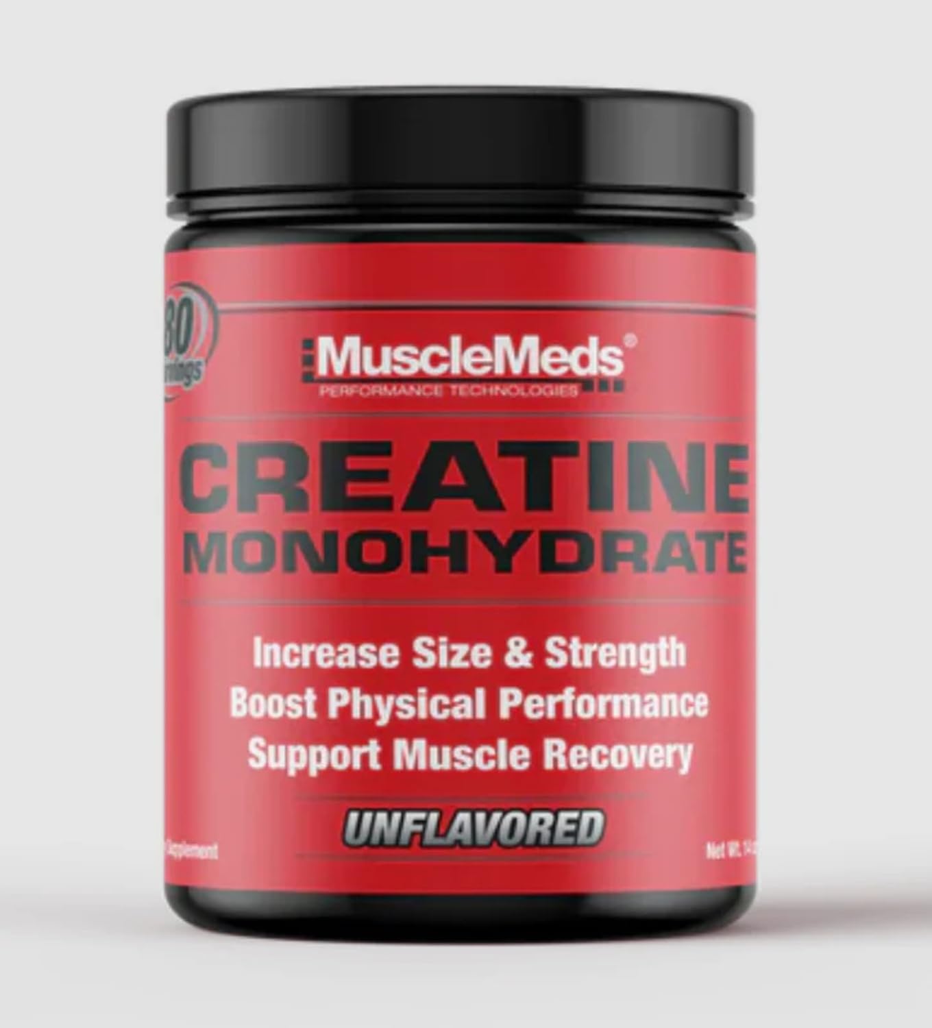 پودر کراتین مونوهیدرات MuscleMeds – 80 وعده، میکرونیزه