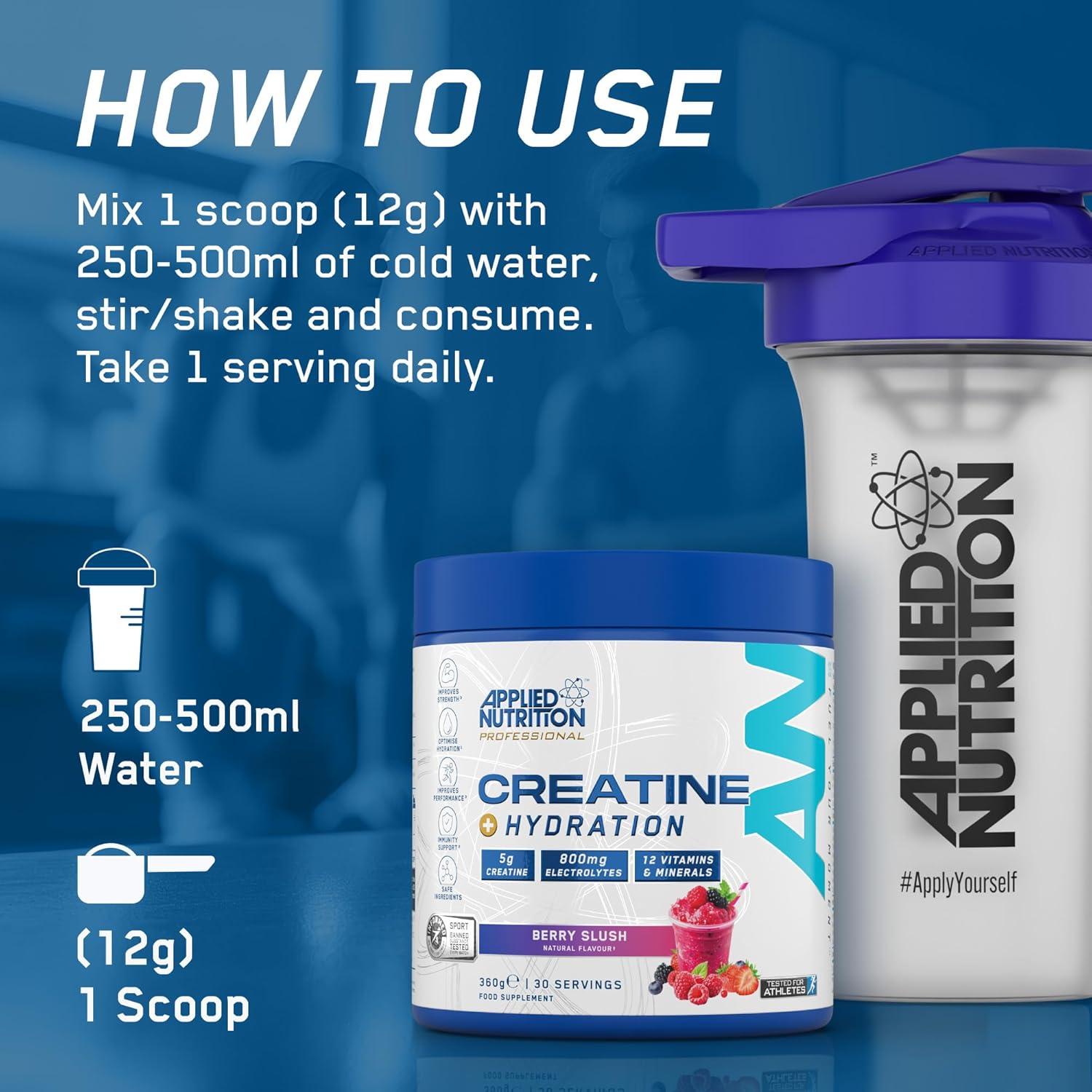 مکمل پیش از تمرین Applied Nutrition – 330 گرم، طعم تمشک آبی