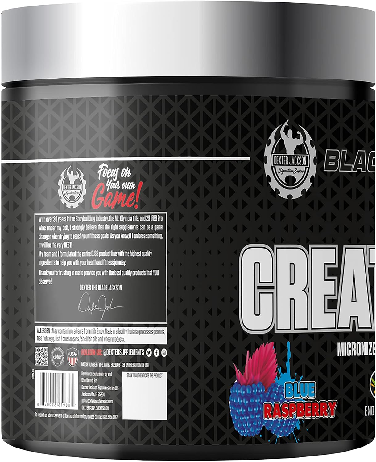 پودر کراتین HCL DEXTER JACKSON – 300 گرم، 150 وعده، طعم تمشک آبی