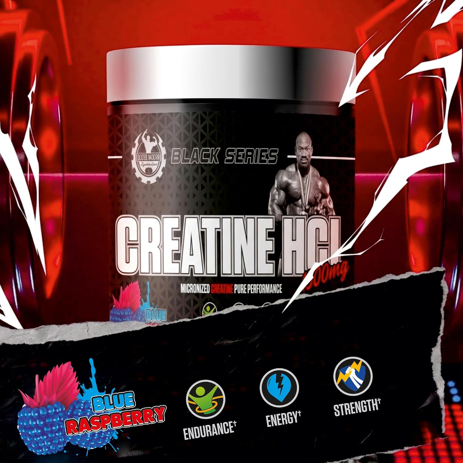 پودر کراتین HCL DEXTER JACKSON – 300 گرم، 150 وعده، طعم تمشک آبی