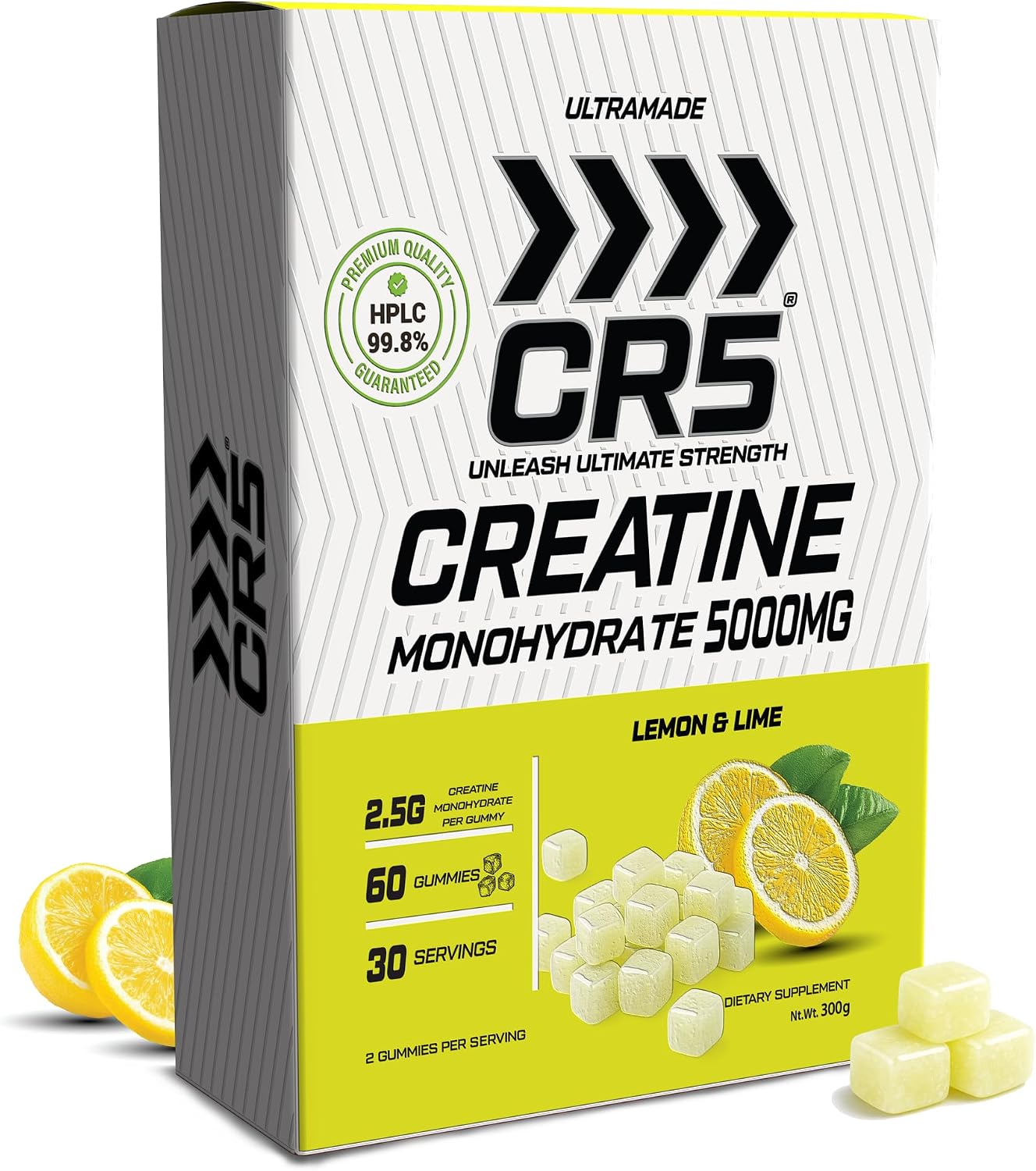 پاستیل کراتین مونوهیدرات UltraMade – 60 پاستیل، طعم لیمو