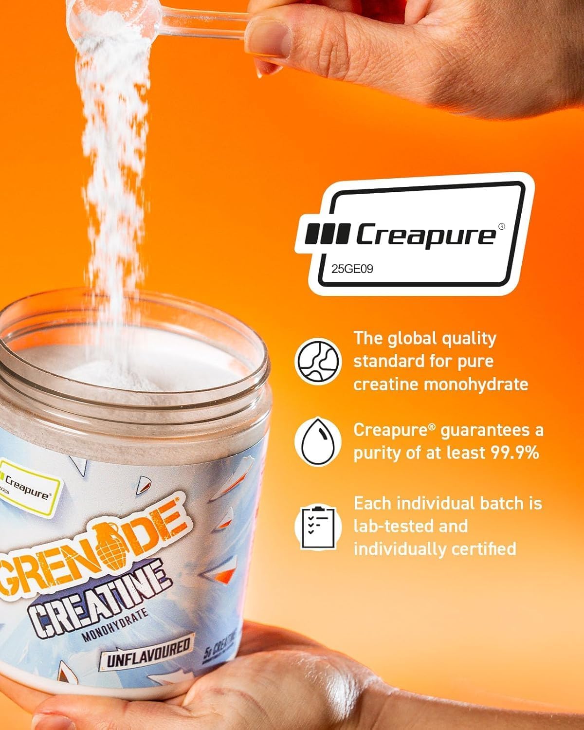 پودر کراتین مونوهیدرات Grenade – 300 گرم، 60 وعده، بدون طعم
