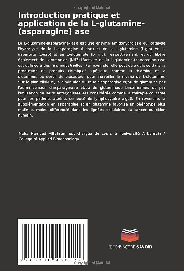 کتاب Introduction pratique et application de la L-glutamine-(asparagine) ase