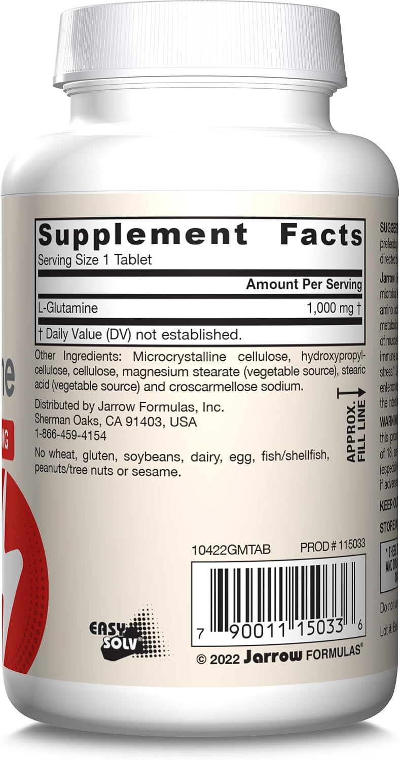 قرص ال-گلوتامین Jarrow Formulas، 1000 میلی‌گرم، 100 قرص
