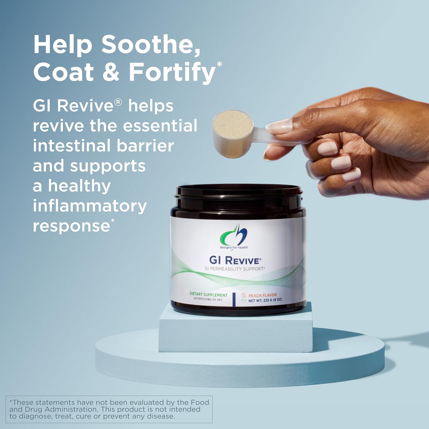 پودر مکمل سلامت گوارش Designs for Health مدل GI Revive، 28 وعده، طعم مرکبات