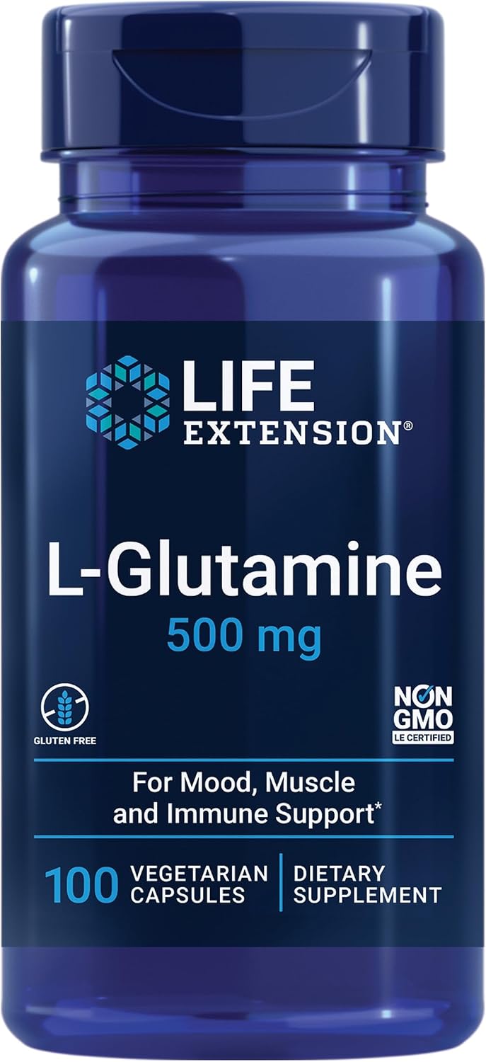 کپسول ال-گلوتامین Life Extension، 500 میلی‌گرم