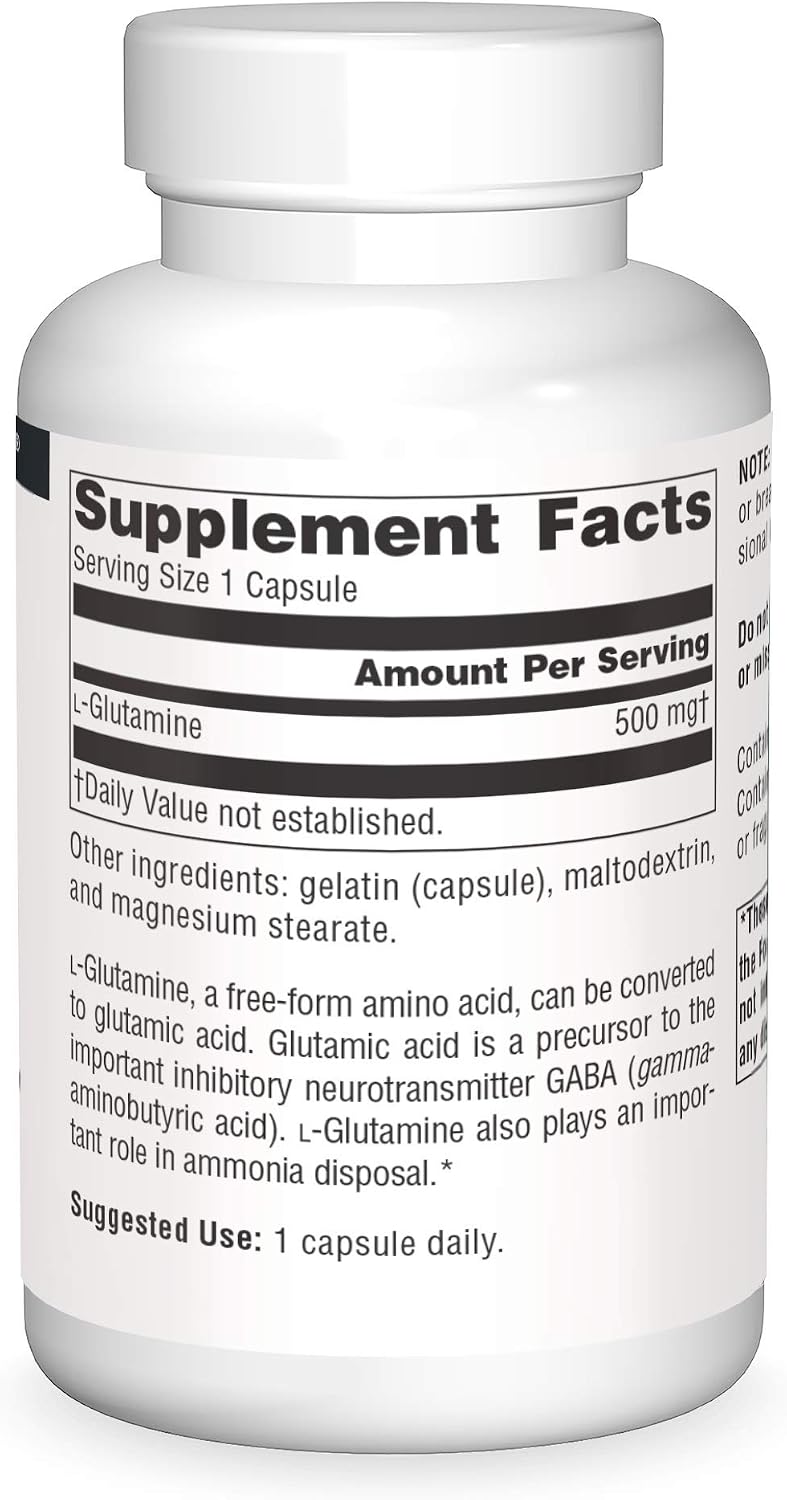 کپسول ال-گلوتامین Source Naturals، 500 میلی‌گرم، 100 کپسول