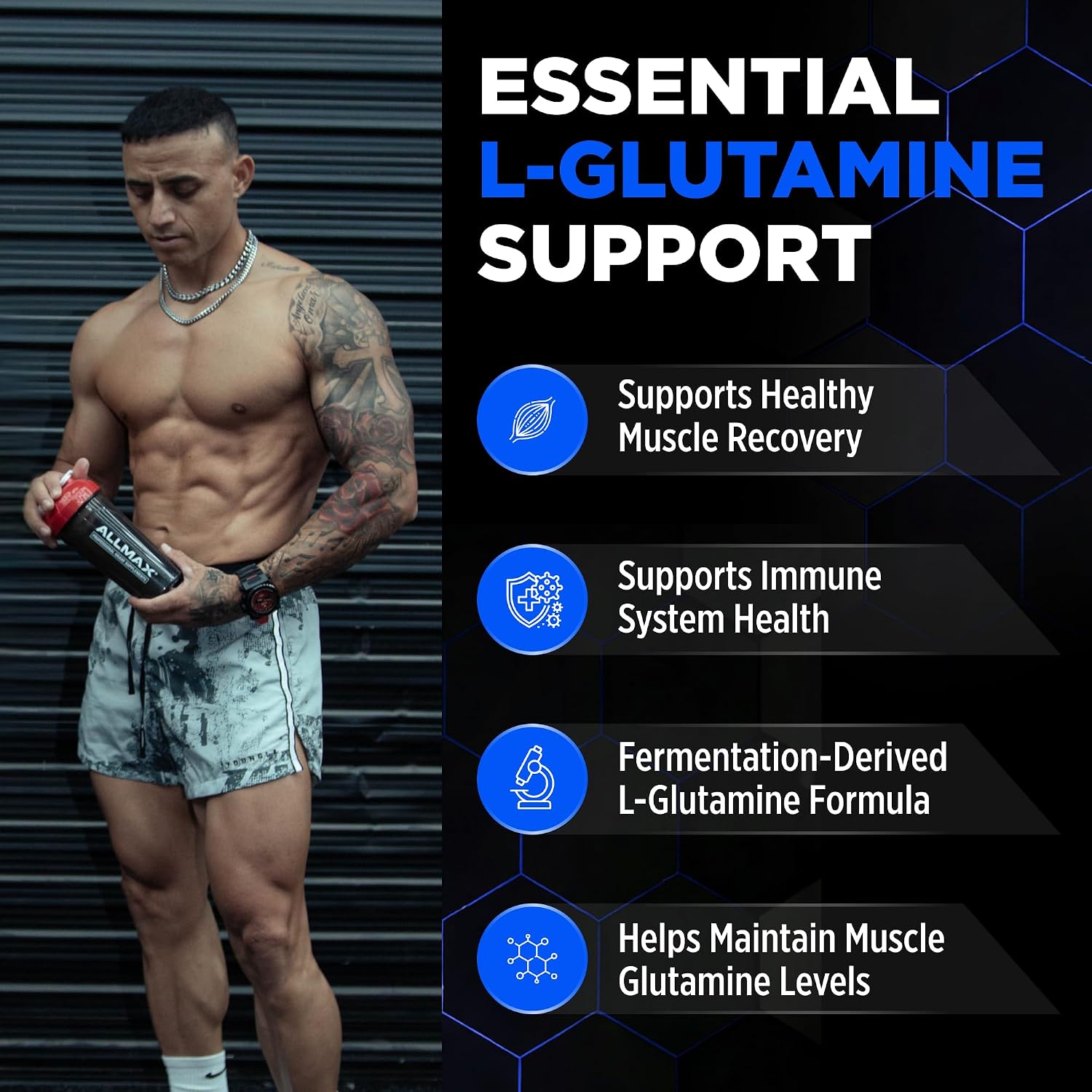 پودر ال-گلوتامین ALLMAX، 140 گرم