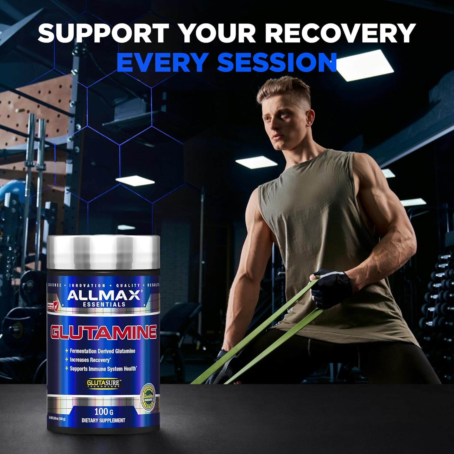 پودر ال-گلوتامین ALLMAX، 140 گرم