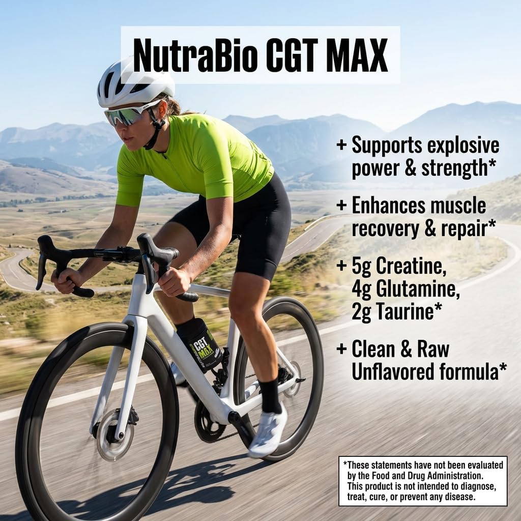 پودر کراتین و گلوتامین NutraBio مدل Cgt Max، بدون طعم