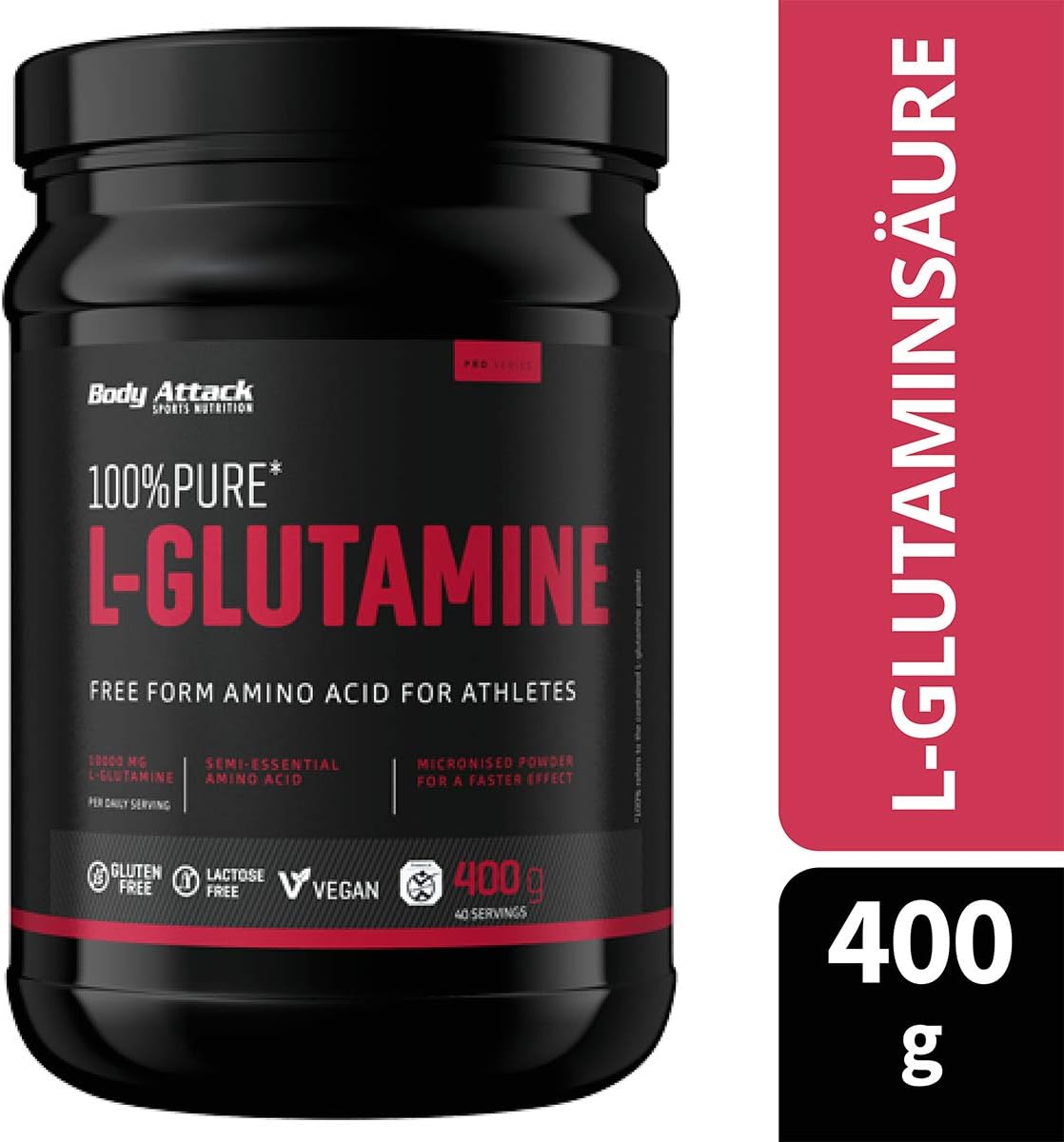 پودر ال-گلوتامین Body Attack، 400 گرم