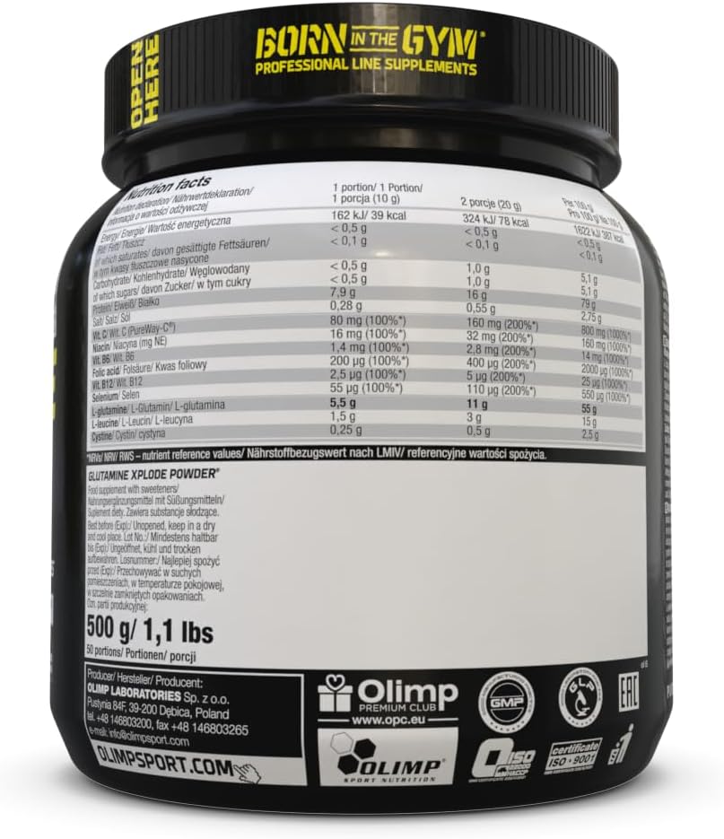 پودر ال-گلوتامین OLIMP SPORT NUTRITION مدل Glutamine Xplode، 500 گرم
