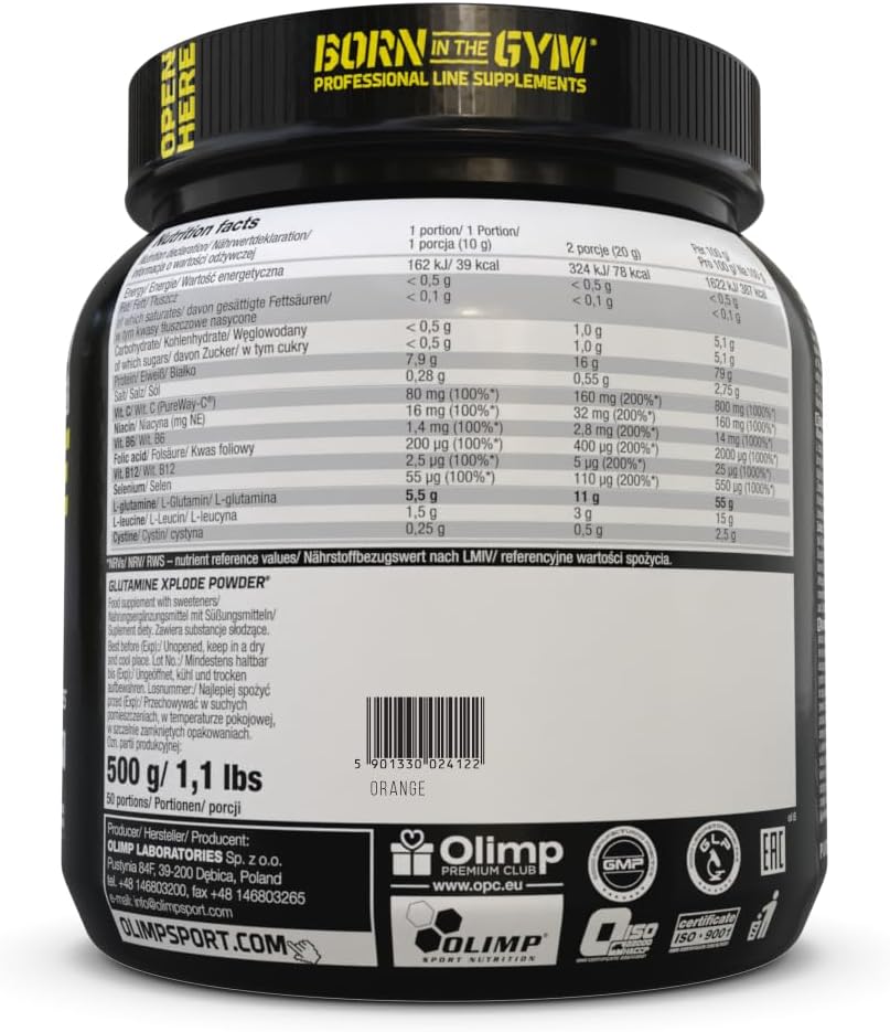 پودر ال-گلوتامین OLIMP SPORT NUTRITION مدل Glutamine Xplode، 500 گرم