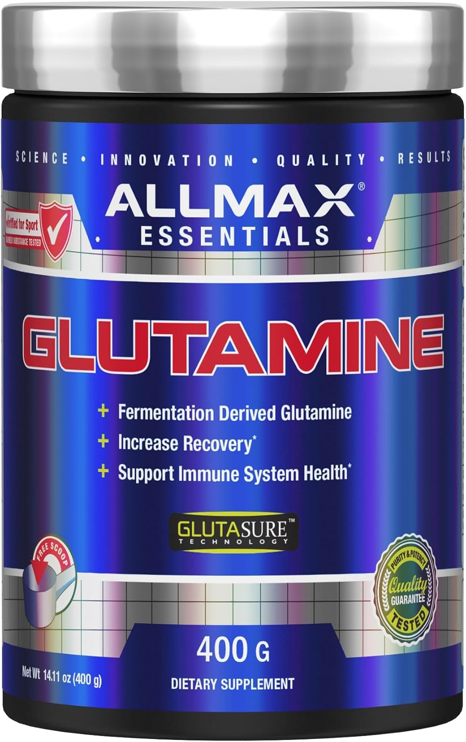پودر ال-گلوتامین ALLMAX، 400 گرم