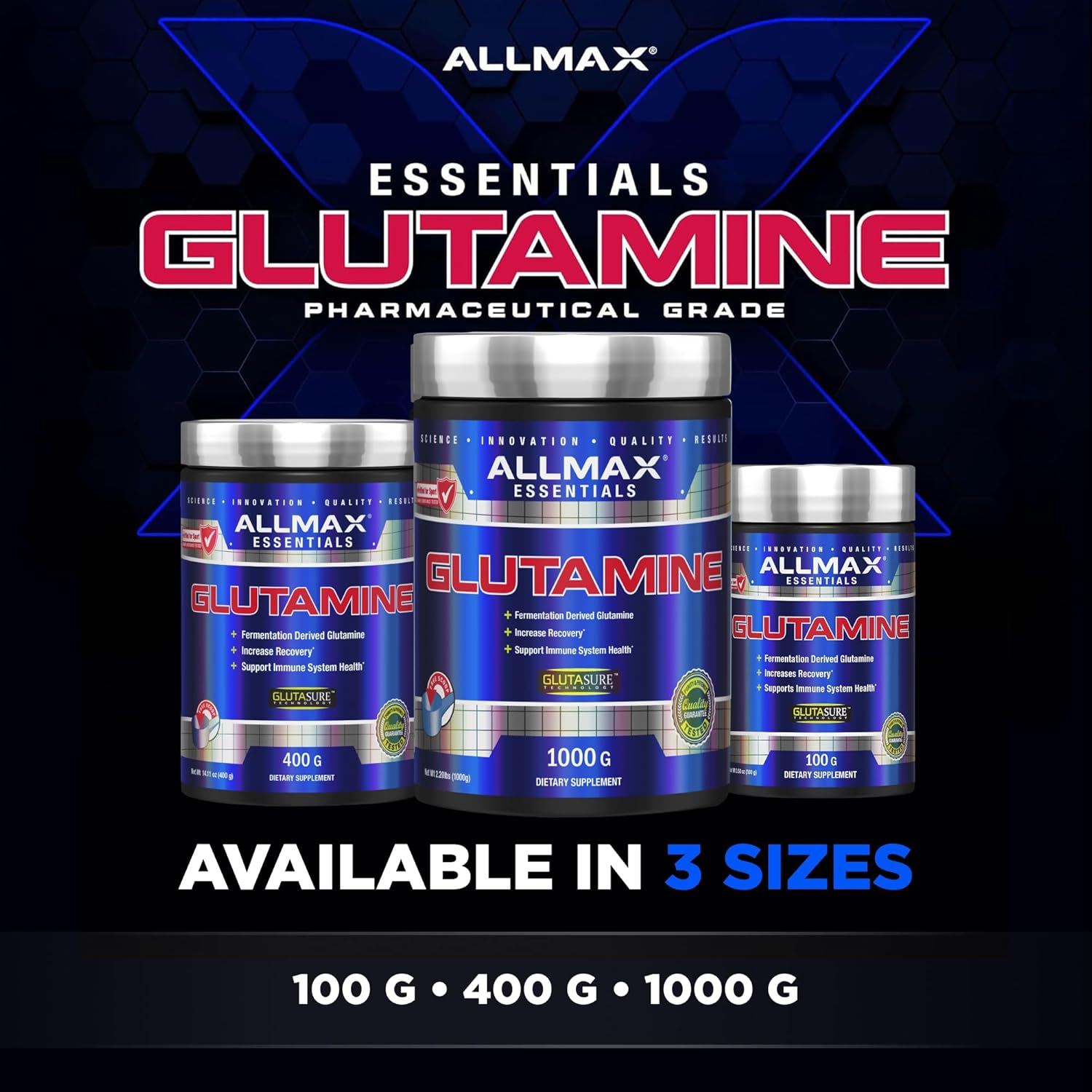 پودر ال-گلوتامین ALLMAX، 400 گرم