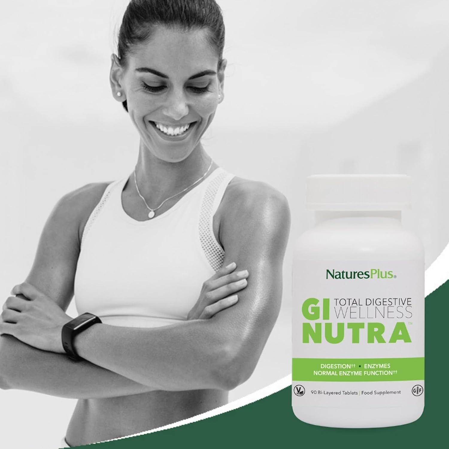 قرص مکمل سلامت گوارش Nature's Plus مدل GI Natural، 90 قرص