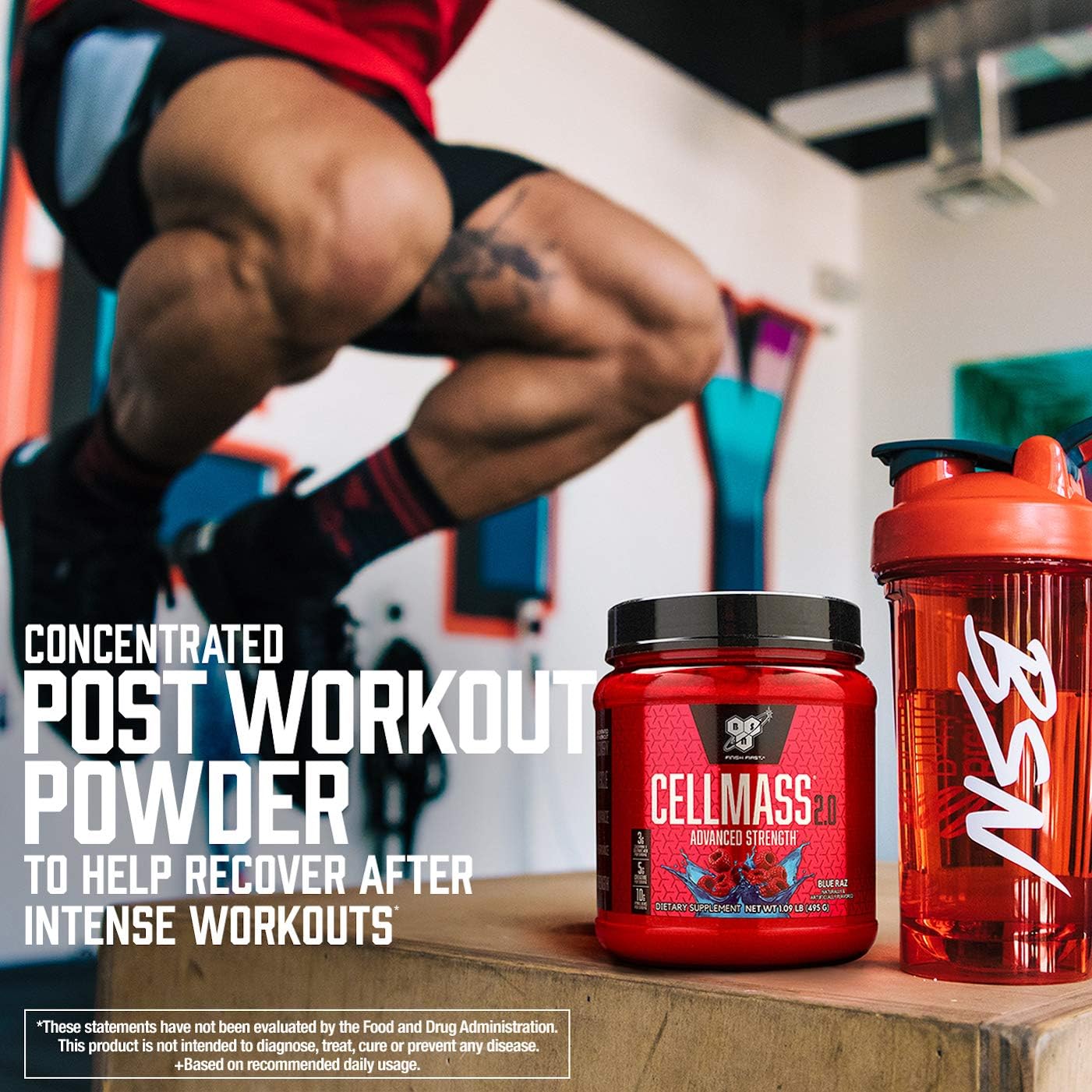 پودر کراتین و گلوتامین BSN مدل Cellmass 2.0، 25 وعده، طعم بری قطبی