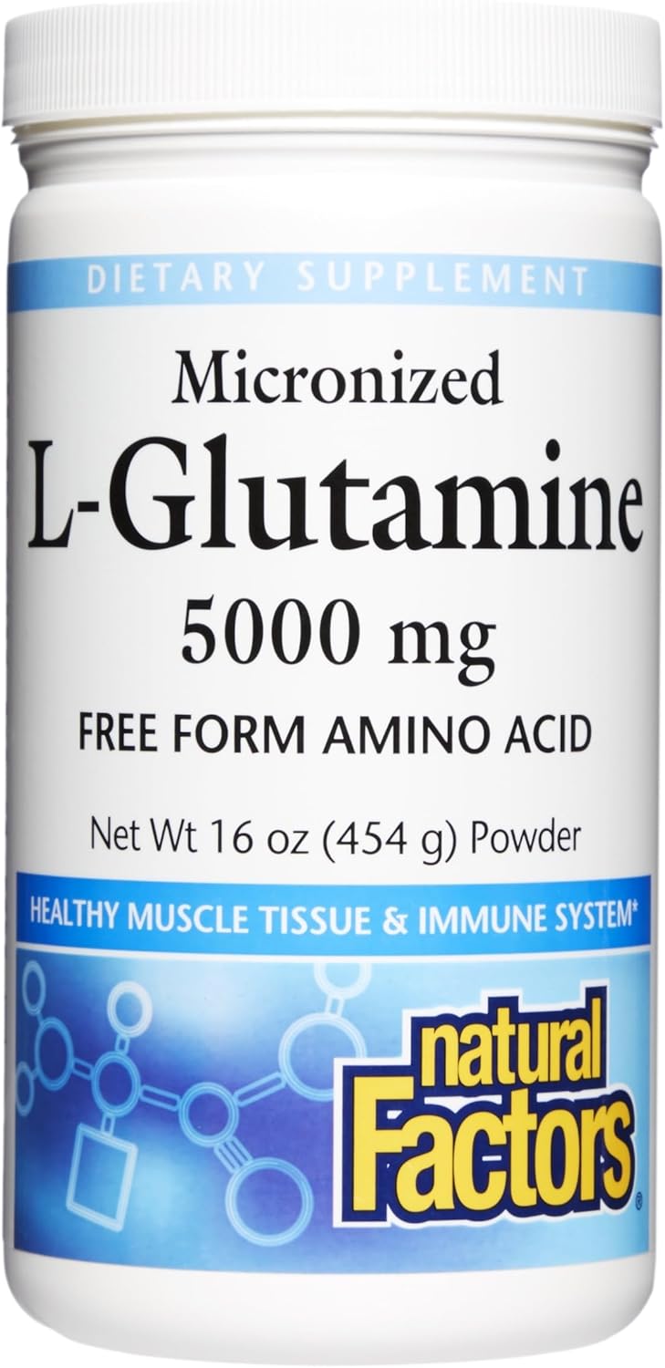 پودر ال-گلوتامین Natural Factors مدل Glutamine 5000، 470 میلی‌لیتر، 90 وعده