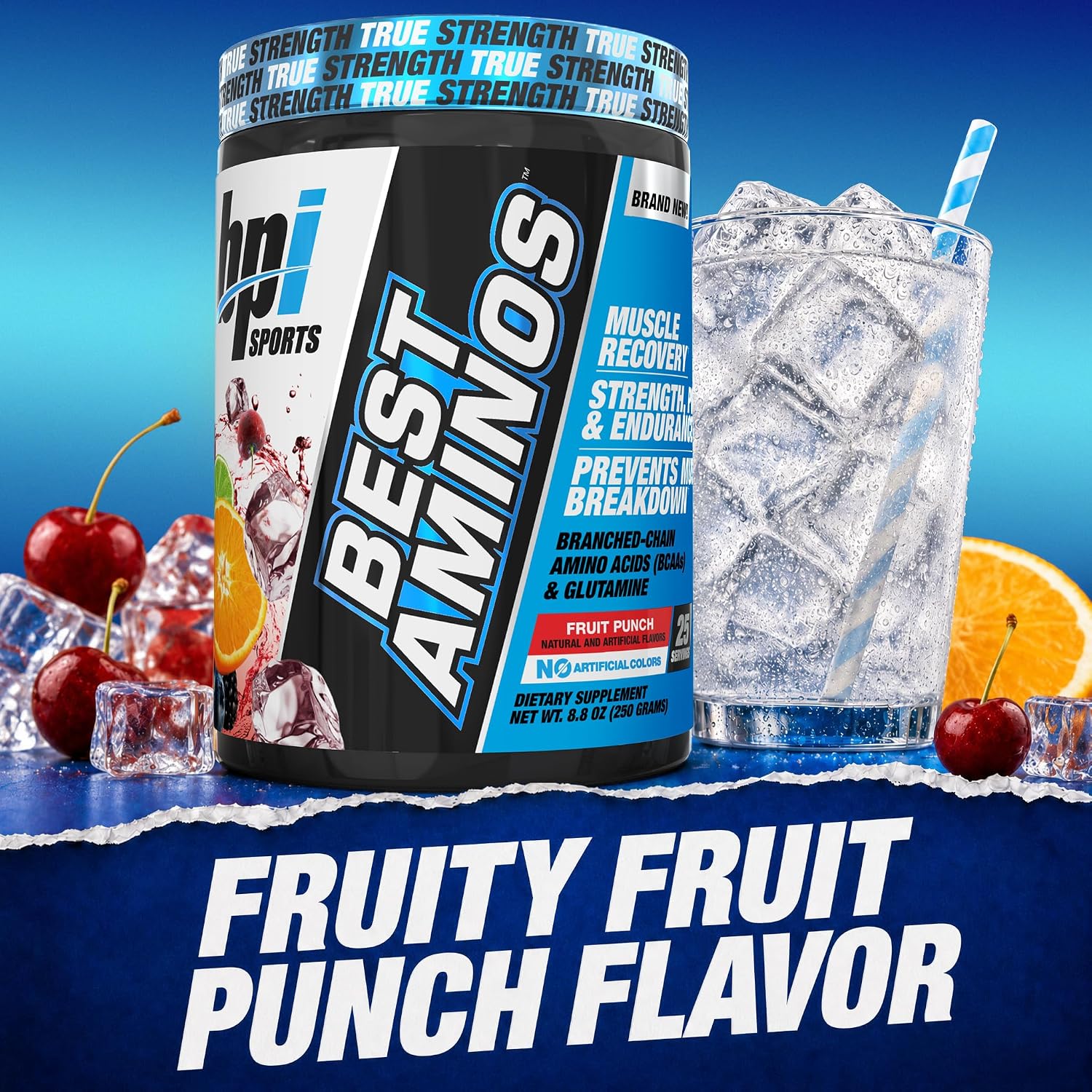 پودر آمینو اسید و گلوتامین BPI Sports، 25 وعده، طعم فروت پانچ