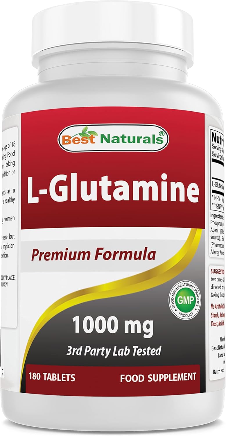 قرص ال-گلوتامین Best Naturals، 1000 میلی‌گرم