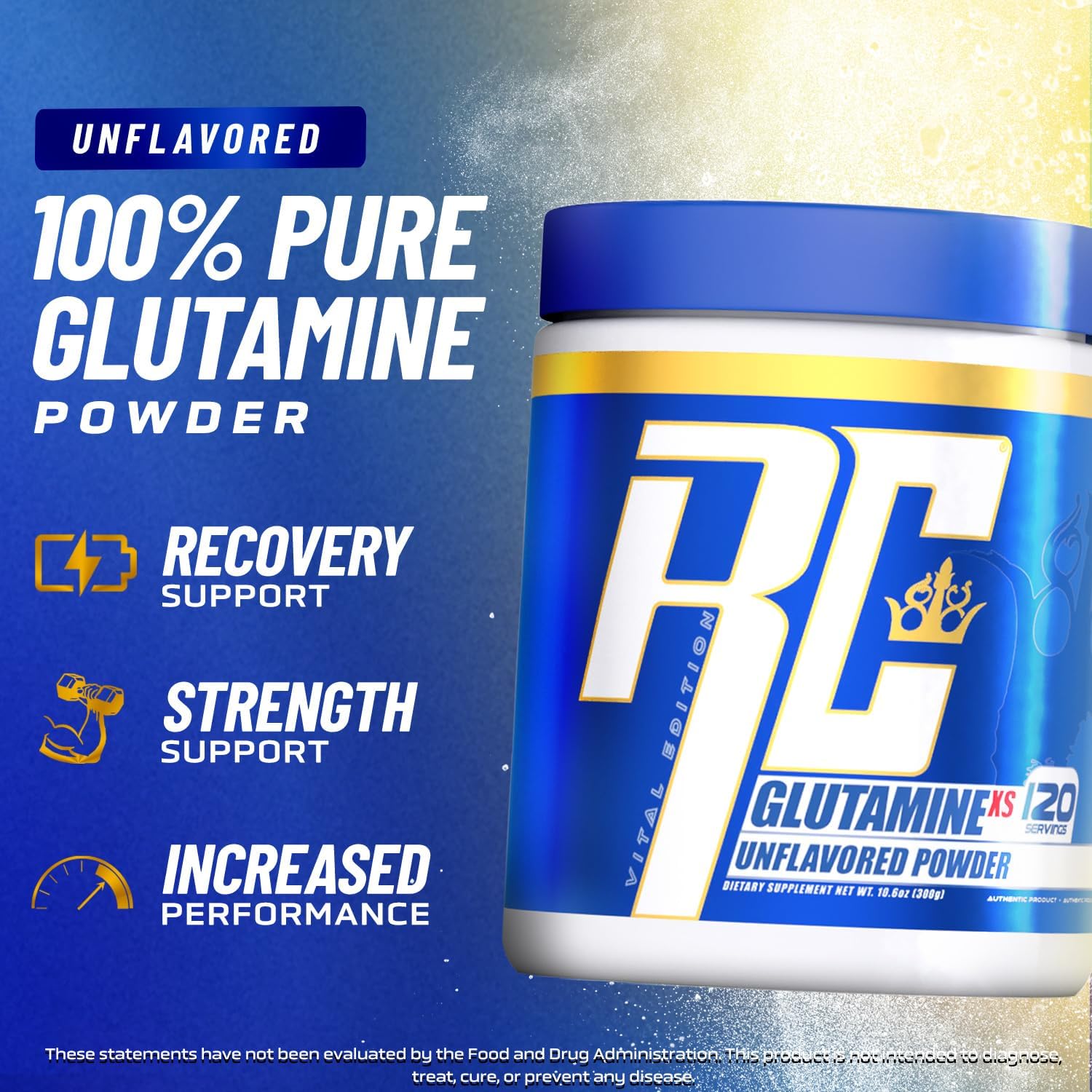 پودر ال-گلوتامین Ronnie Coleman Signature Series مدل Glutamine-XS، 120 وعده، بدون طعم