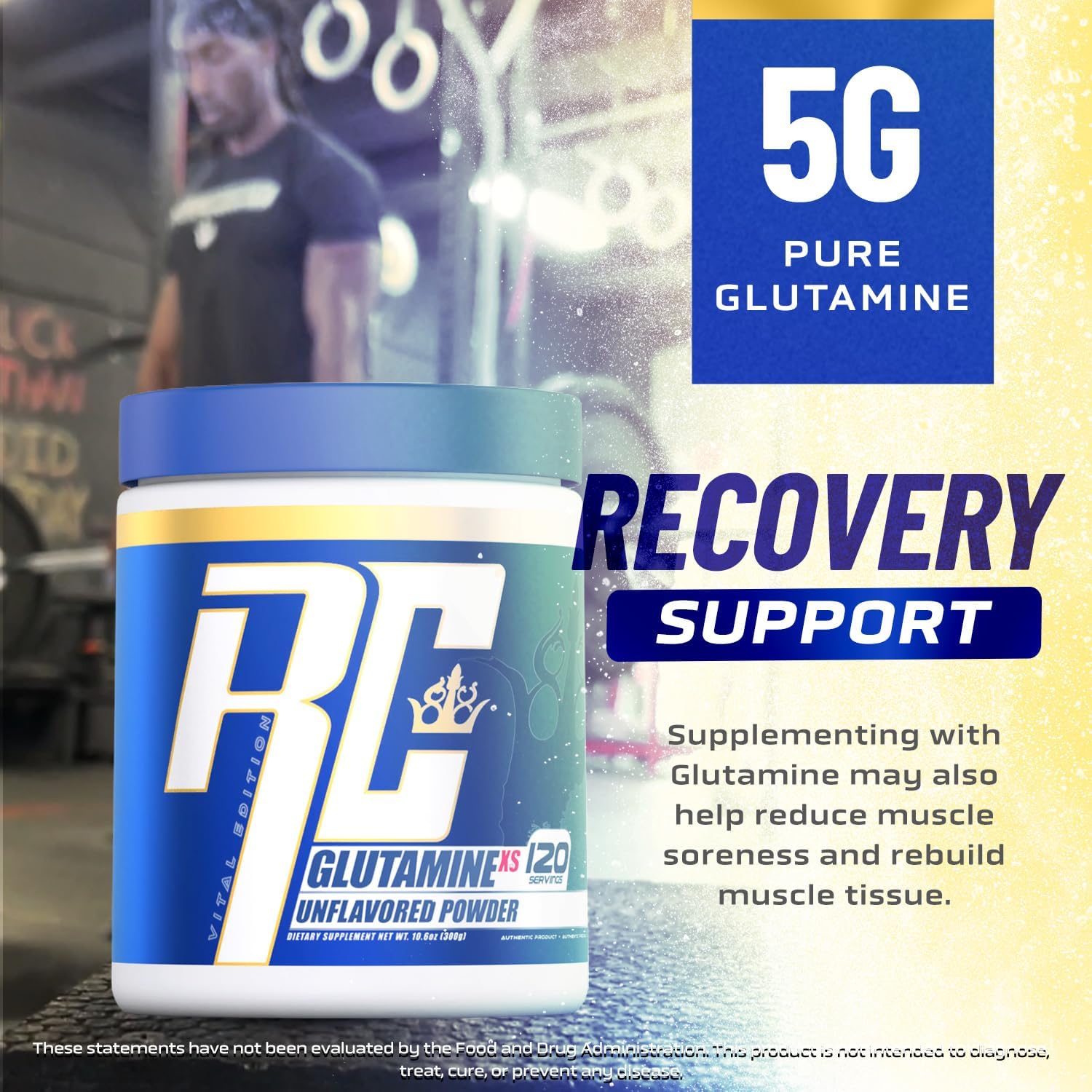 پودر ال-گلوتامین Ronnie Coleman Signature Series مدل Glutamine-XS، 120 وعده، بدون طعم