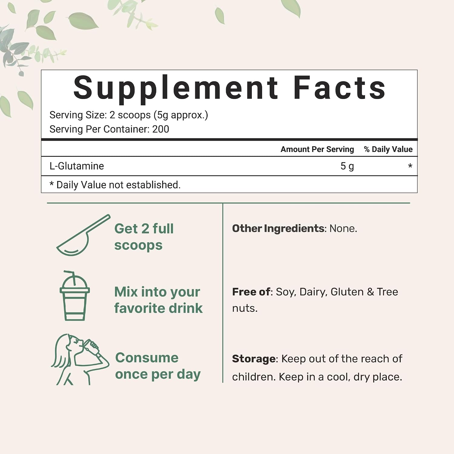پودر ال-گلوتامین Micro Ingredients، 1 کیلوگرم