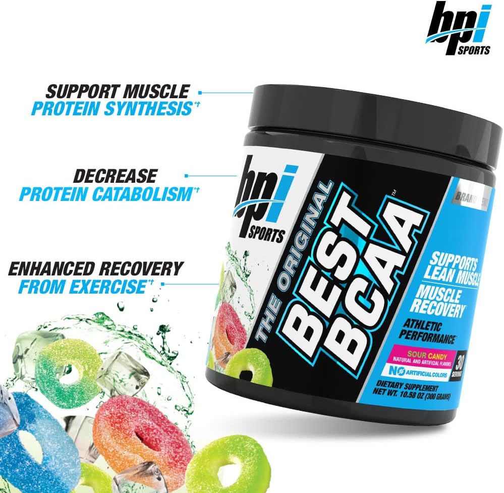 پودر مکمل آمینو اسید BPI Sports مدل Best BCAA، 12.34 اونس، 35 وعده، طعم آبنبات ترش