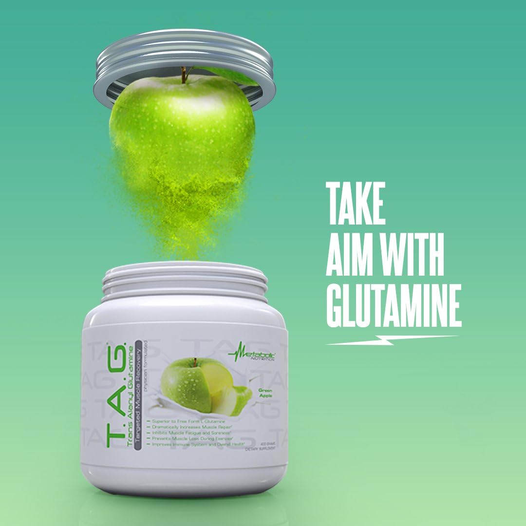 پودر ال-گلوتامین Metabolic Nutrition، 400 گرم، 40 وعده، طعم فروت پانچ
