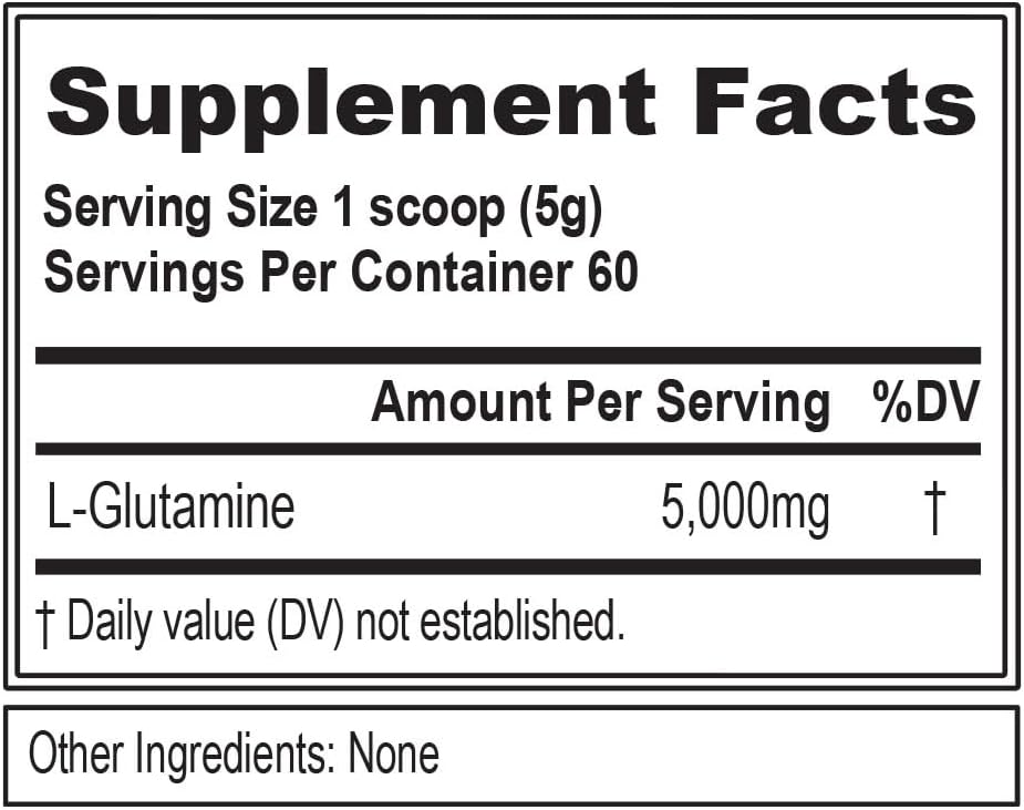 پودر ال-گلوتامین Evlution مدل Glutamine 5000، 300 گرم، بدون طعم