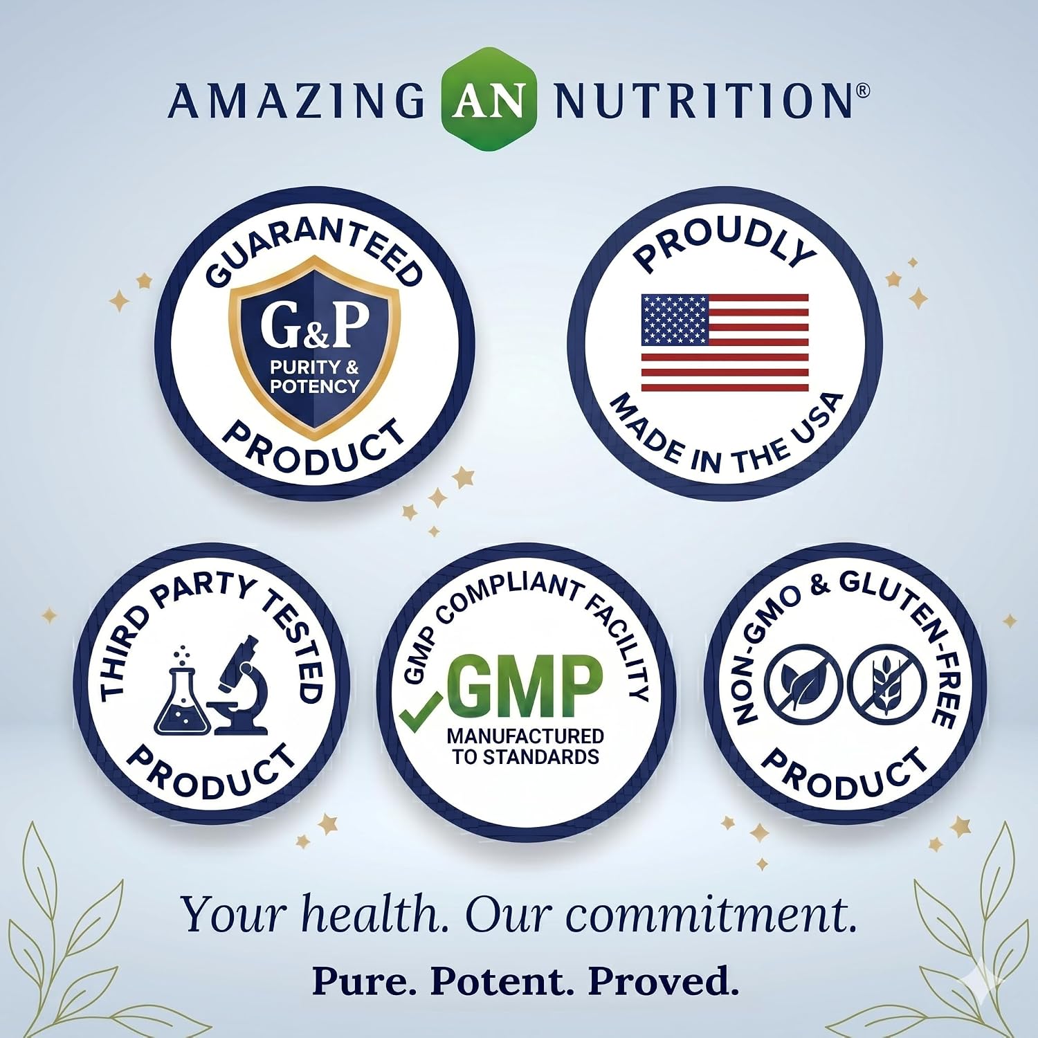 کپسول ال-گلوتامین amazing nutrition، 500 میلی‌گرم، 120 کپسول