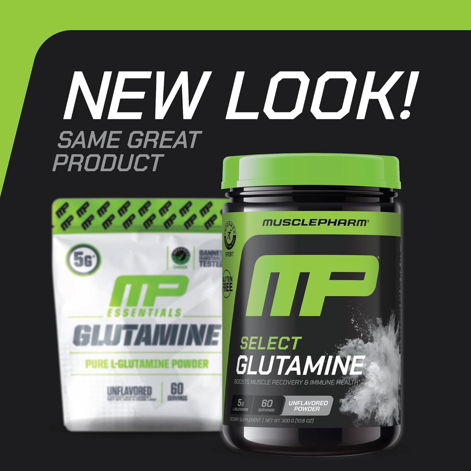 پودر ال-گلوتامین MusclePharm مدل Glutamine Essentials، 300 گرم، بدون طعم