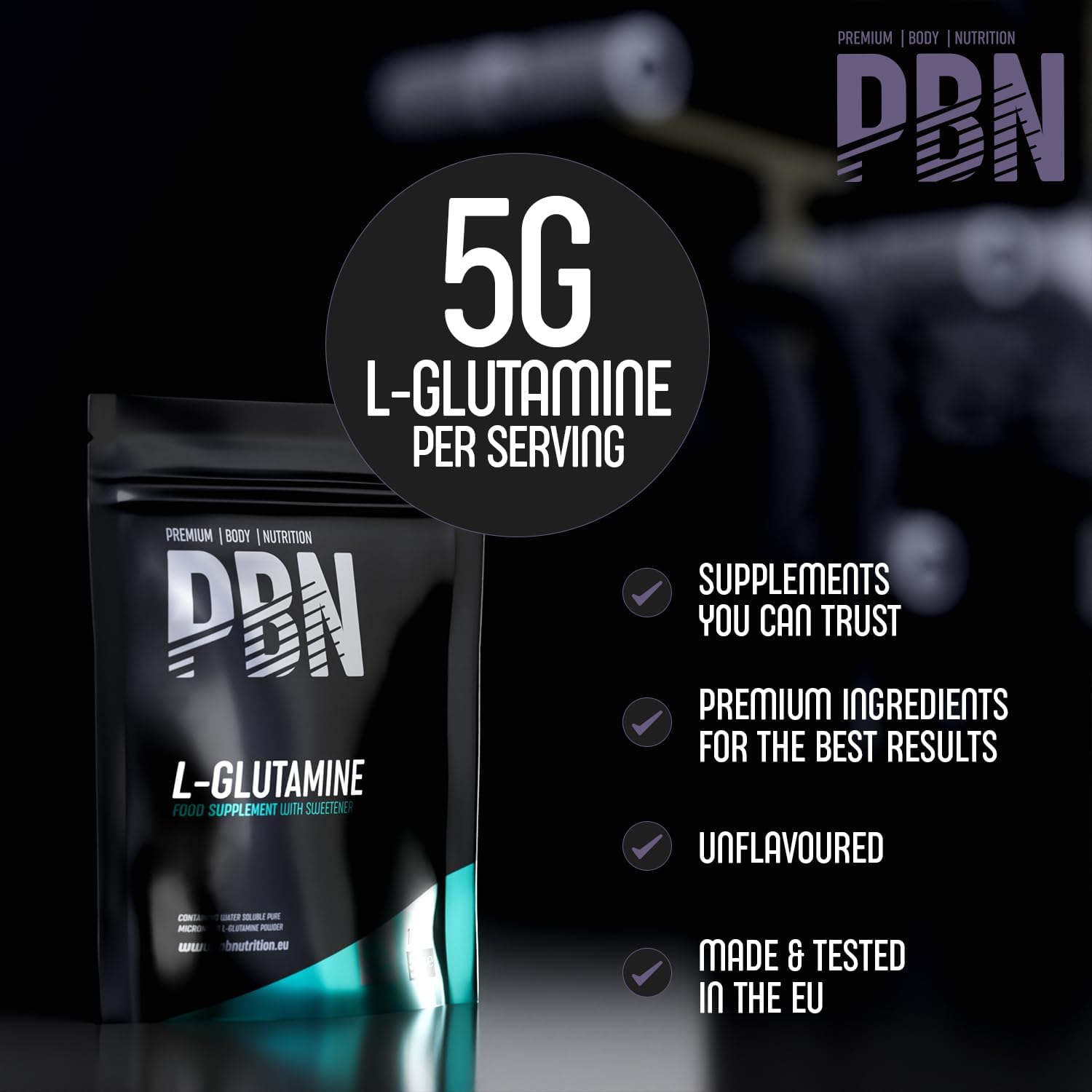 پودر ال-گلوتامین Premium Body Nutrition، 500 گرم