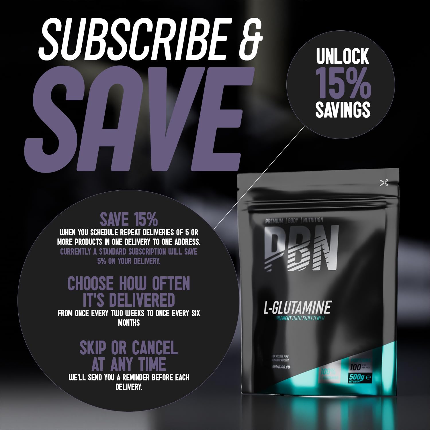 پودر ال-گلوتامین Premium Body Nutrition، 500 گرم