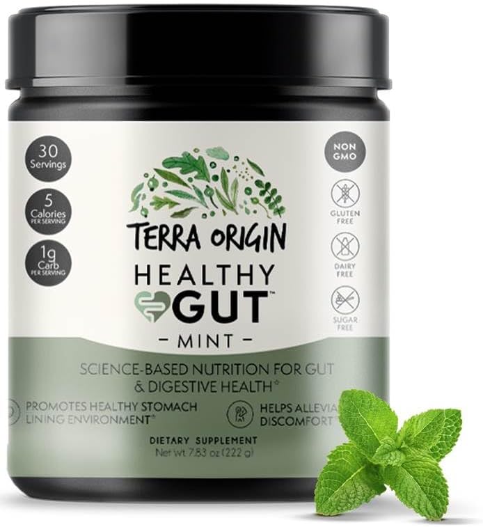 پودر مکمل سلامت گوارش TERRA ORIGIN، 30 وعده، طعم نعناع