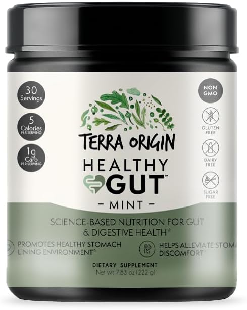 پودر مکمل سلامت گوارش TERRA ORIGIN، 30 وعده، طعم نعناع