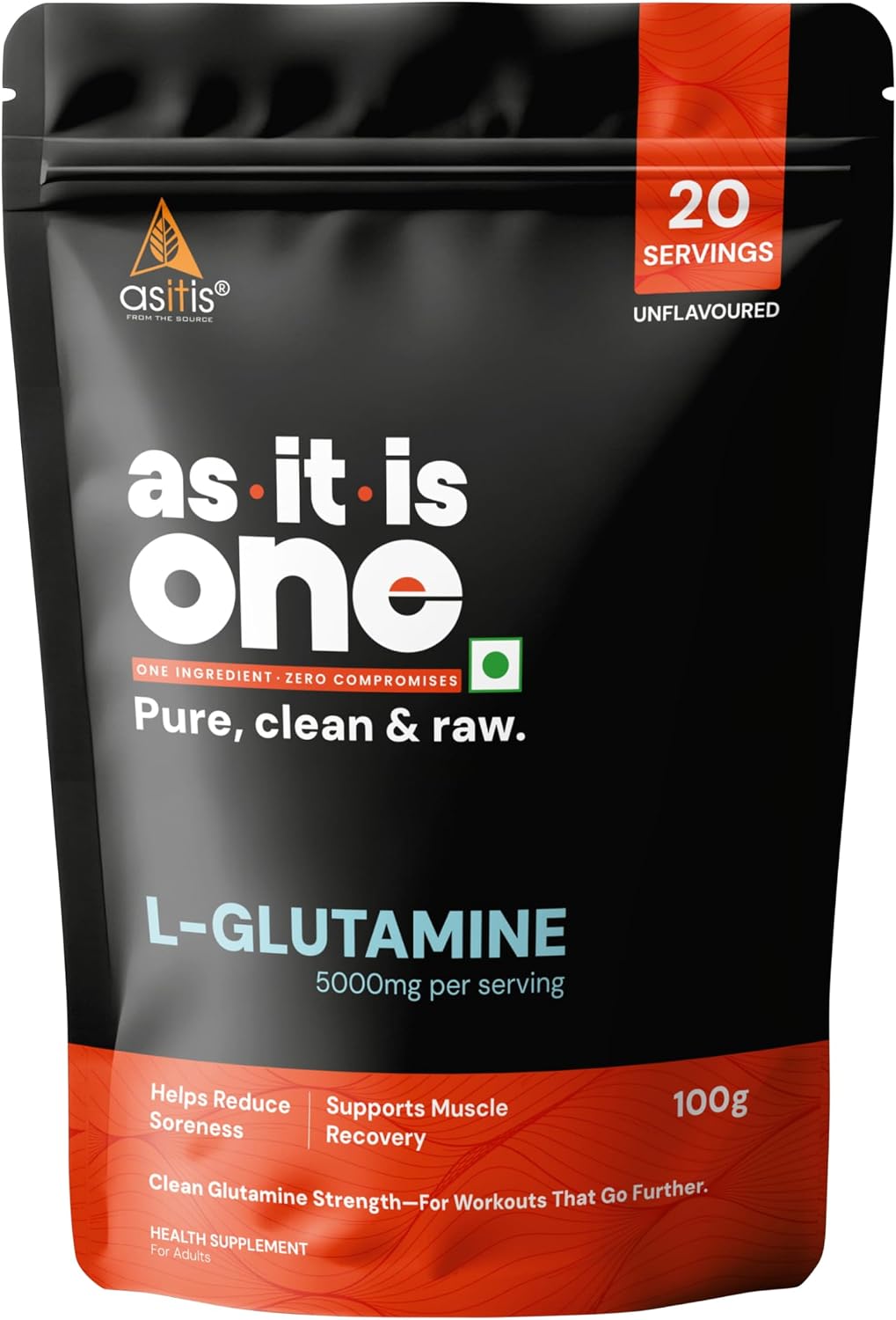 پودر ال-گلوتامین Asitis Nutrition، 100 گرم