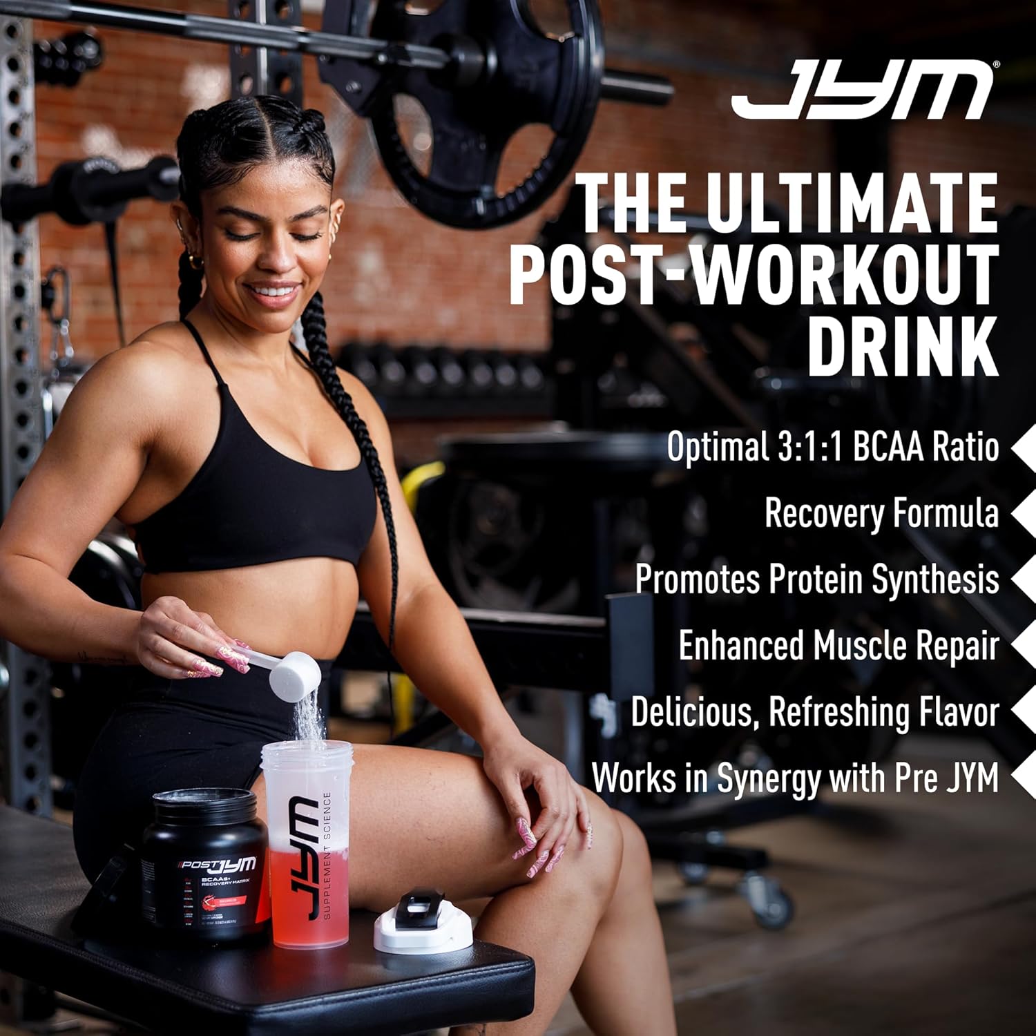 پودر کراتین و گلوتامین JYM Supplement Science مدل Post Active Matrix، 30 وعده، طعم فروت پانچ