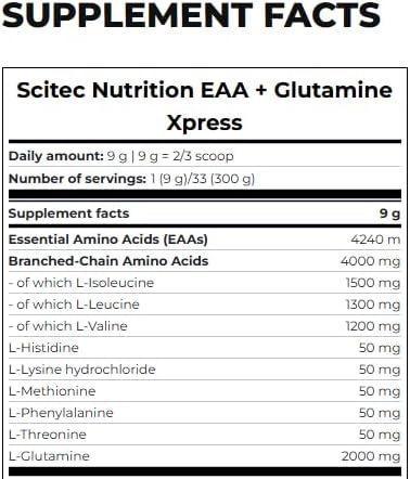 پودر آمینو اسید و گلوتامین Scitec Nutrition، 300 گرم، طعم گیلاس و لایم